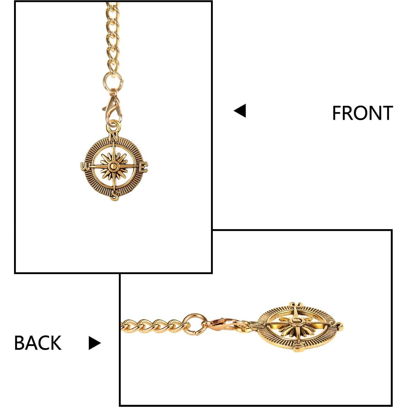 Reloj de bolsillo Albert con cadena bronce y colgante brújula