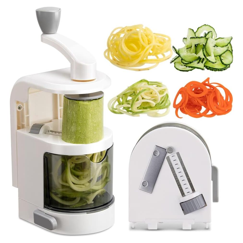 Cortador Espiral de Verduras Badelite 4 en 1 Manual Blanco
