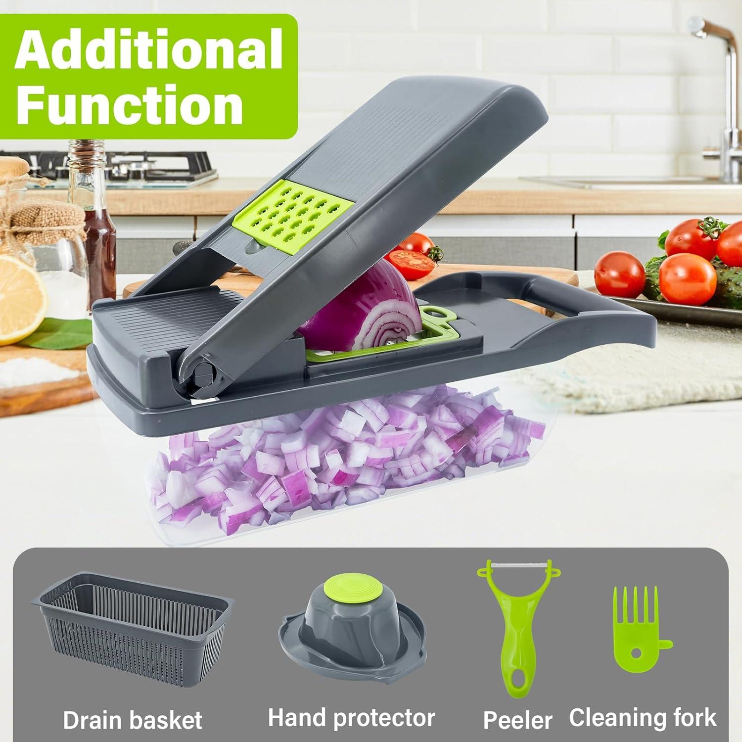 Cortador de Verduras Multifuncional NIOSAVM 8 en 1 Verde