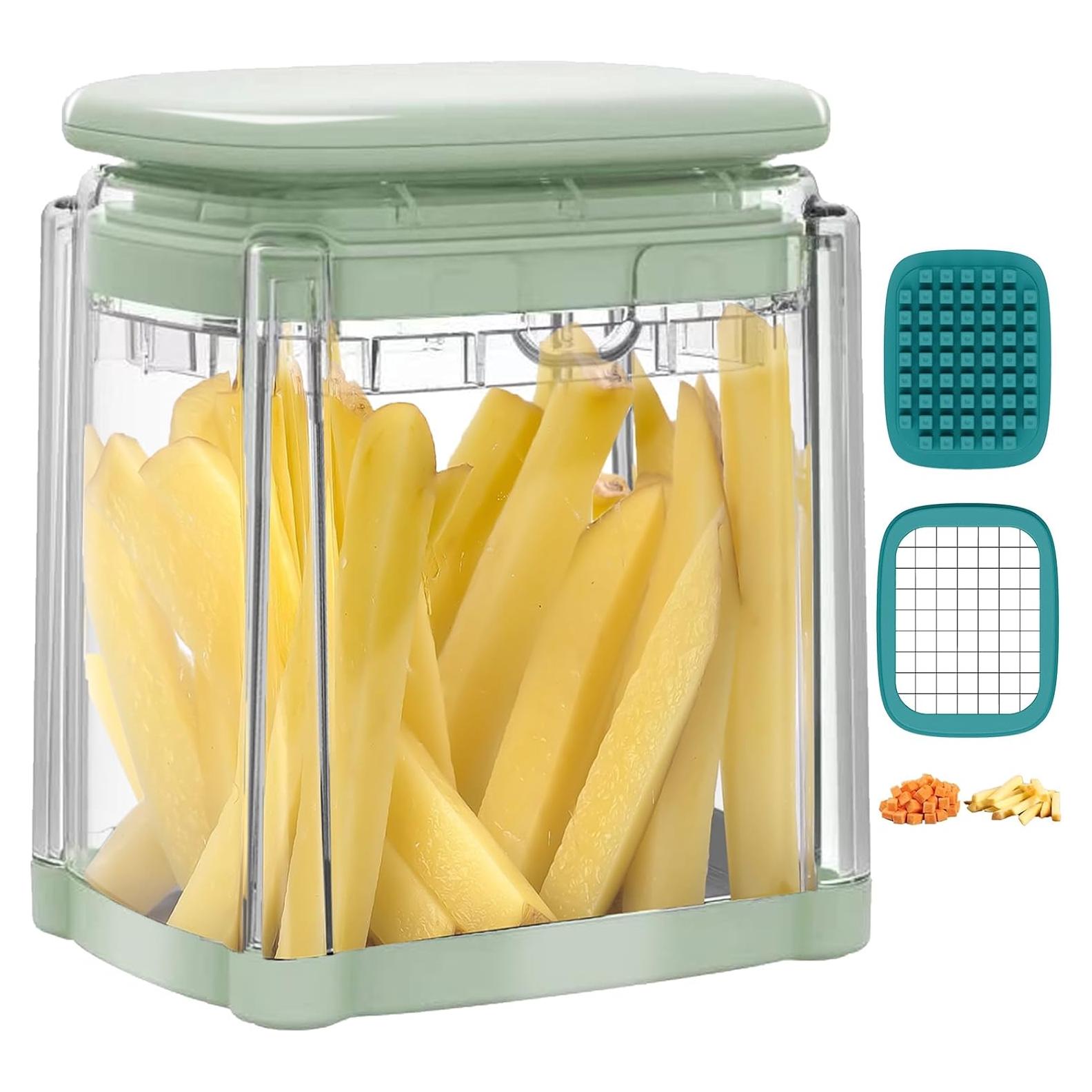Cortador de Papas Fritas Solucky Verde 3.91" Cuchilla