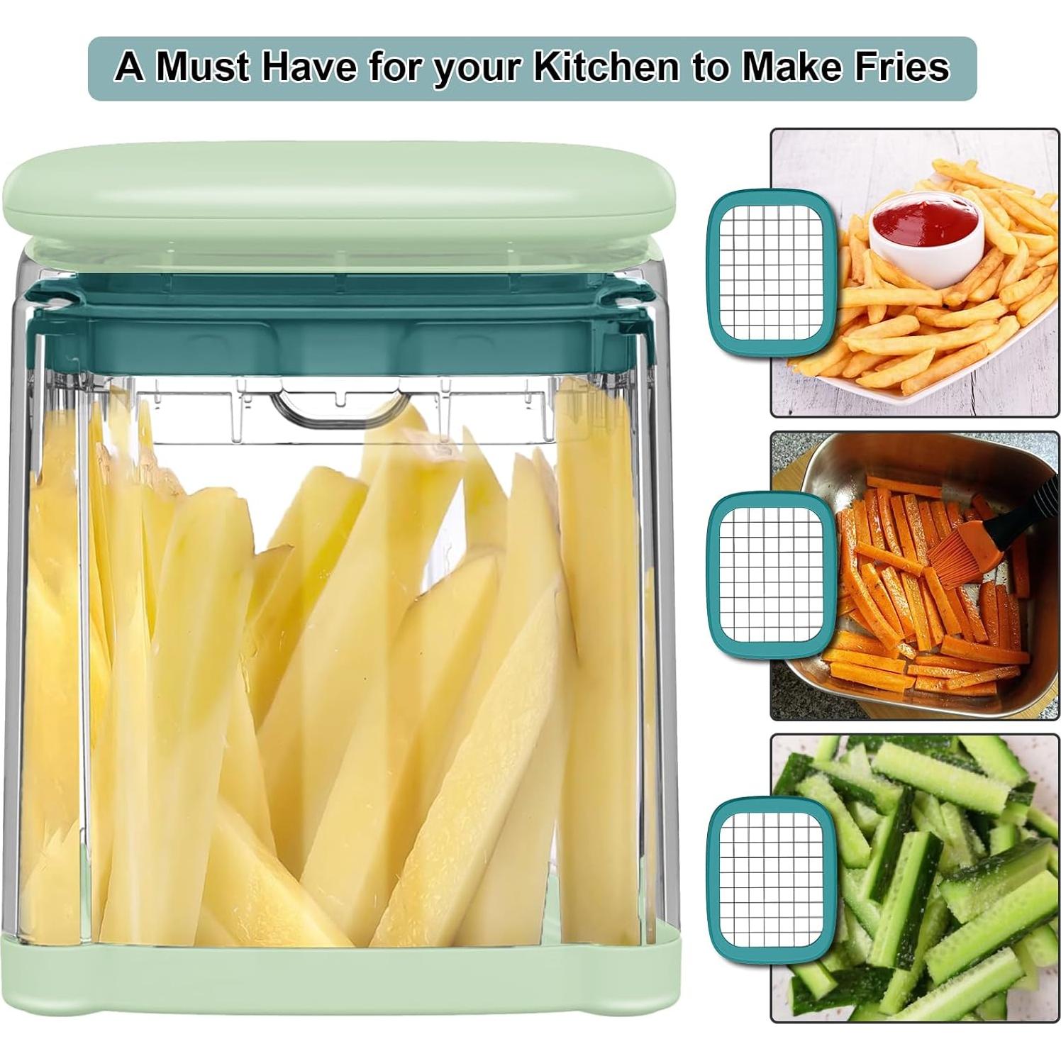 Cortador de Papas Fritas Solucky Verde 3.91" Cuchilla