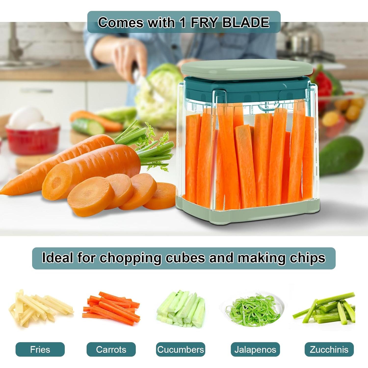 Cortador de Papas Fritas Solucky Verde 3.91" Cuchilla