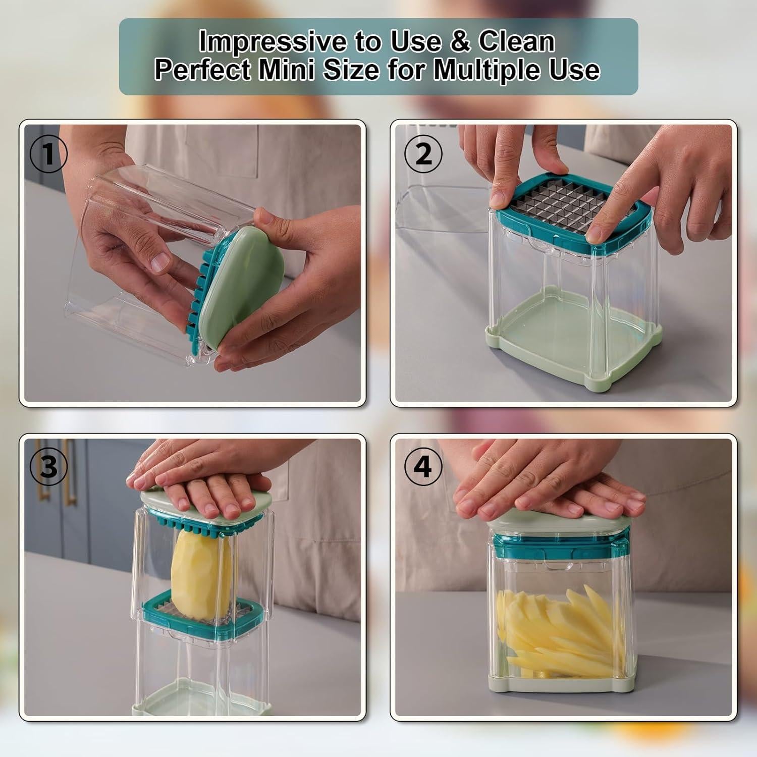 Cortador de Papas Fritas Solucky Verde 3.91" Cuchilla