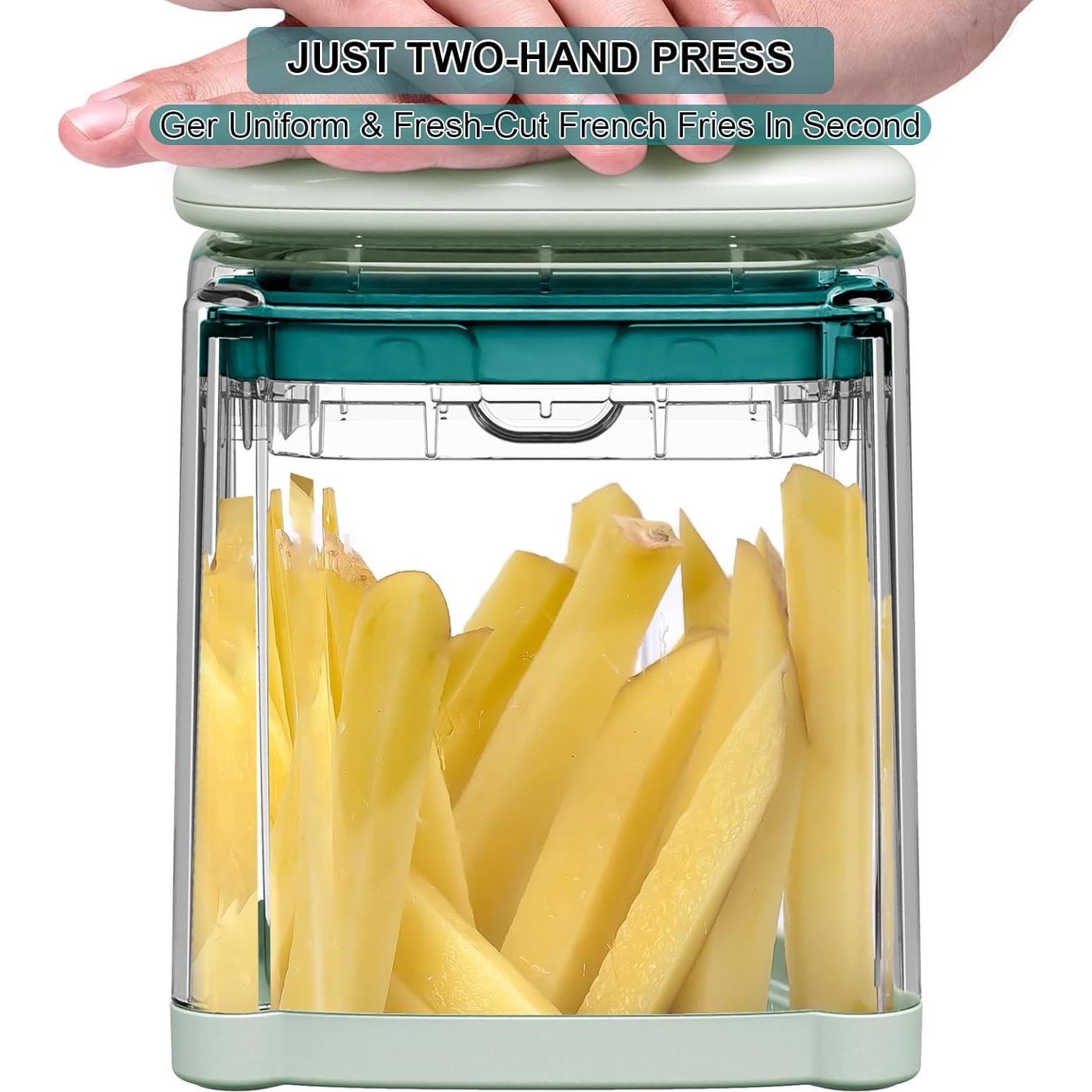 Cortador de Papas Fritas Solucky Verde 3.91" Cuchilla