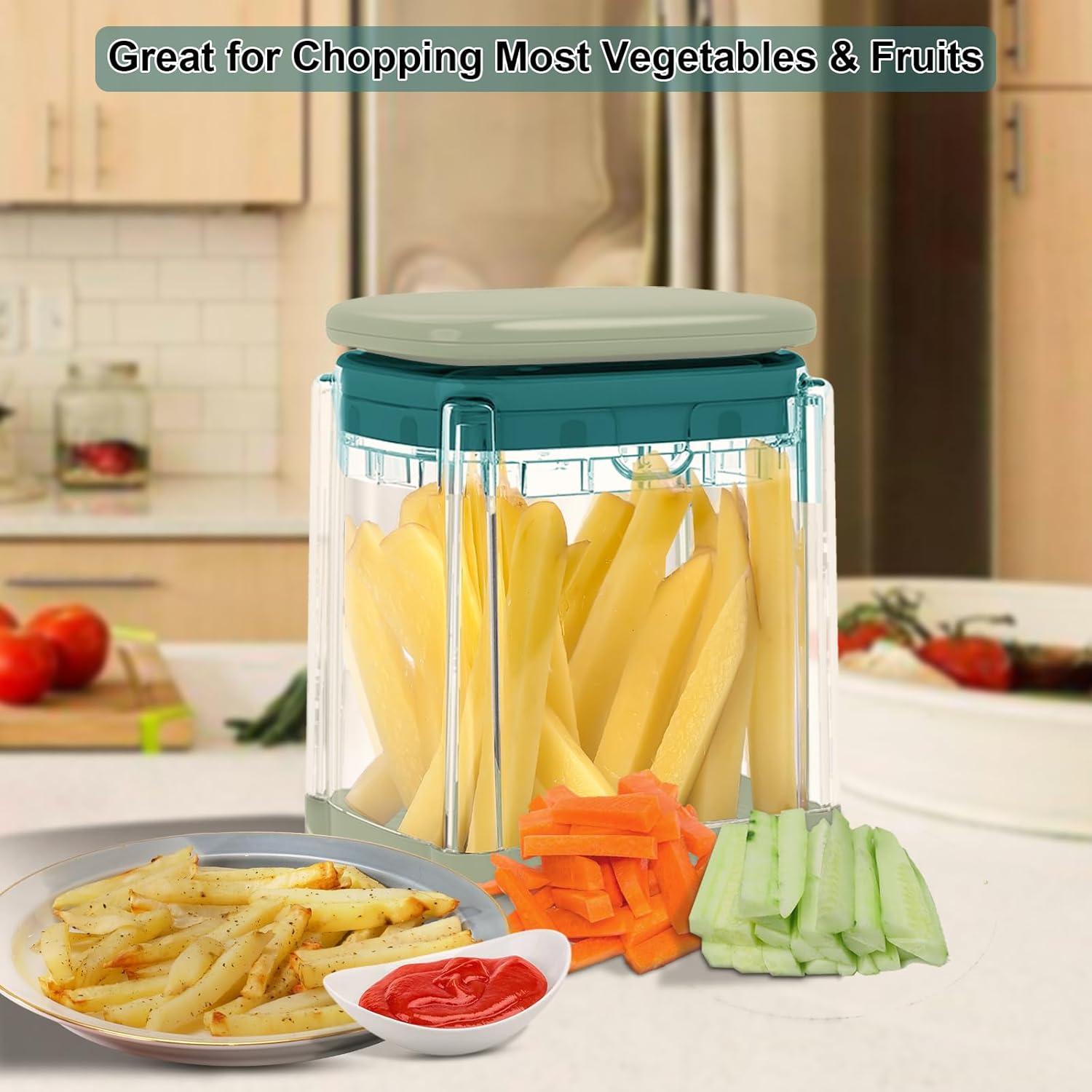 Cortador de Papas Fritas Solucky Verde 3.91" Cuchilla