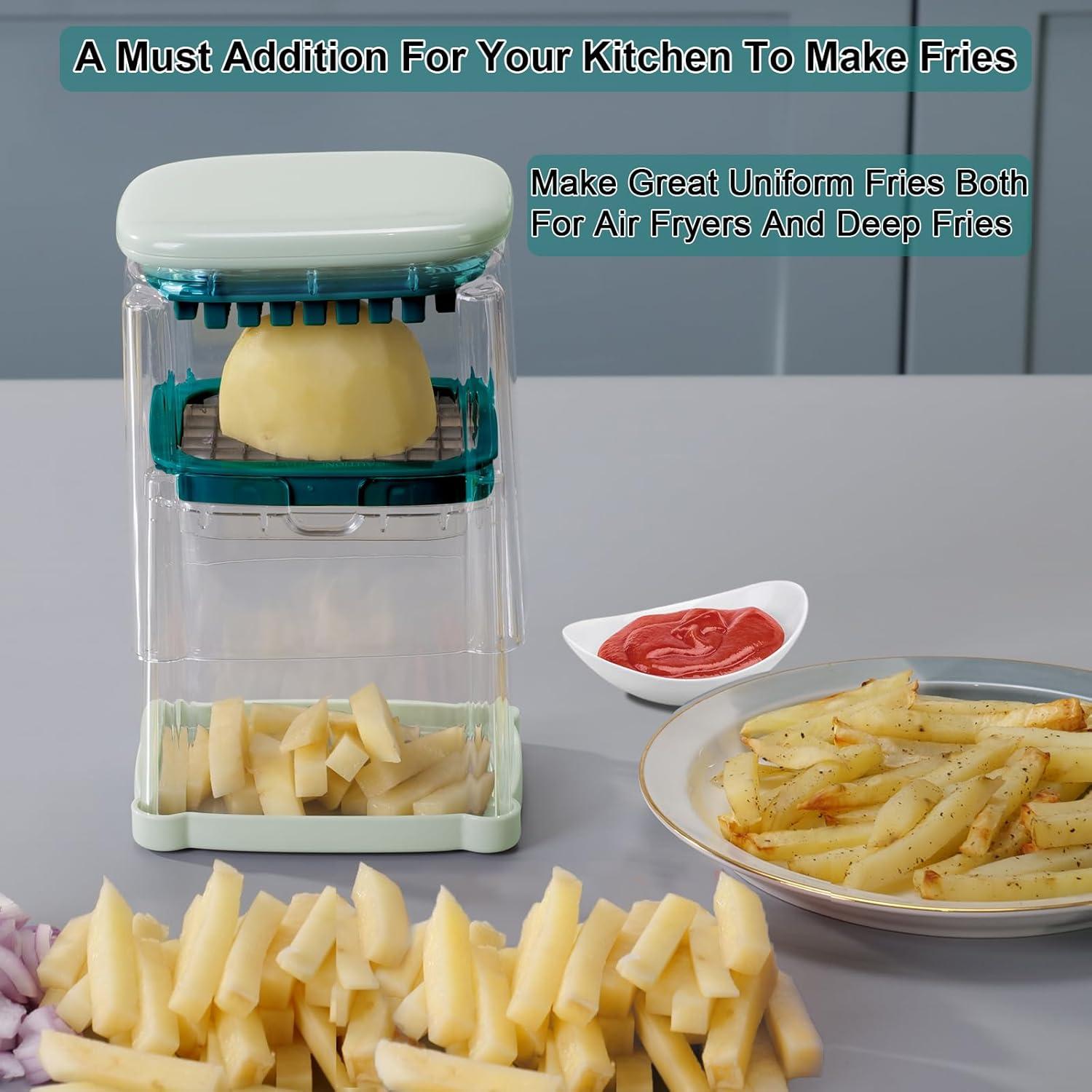 Cortador de Papas Fritas Solucky Verde 3.91" Cuchilla