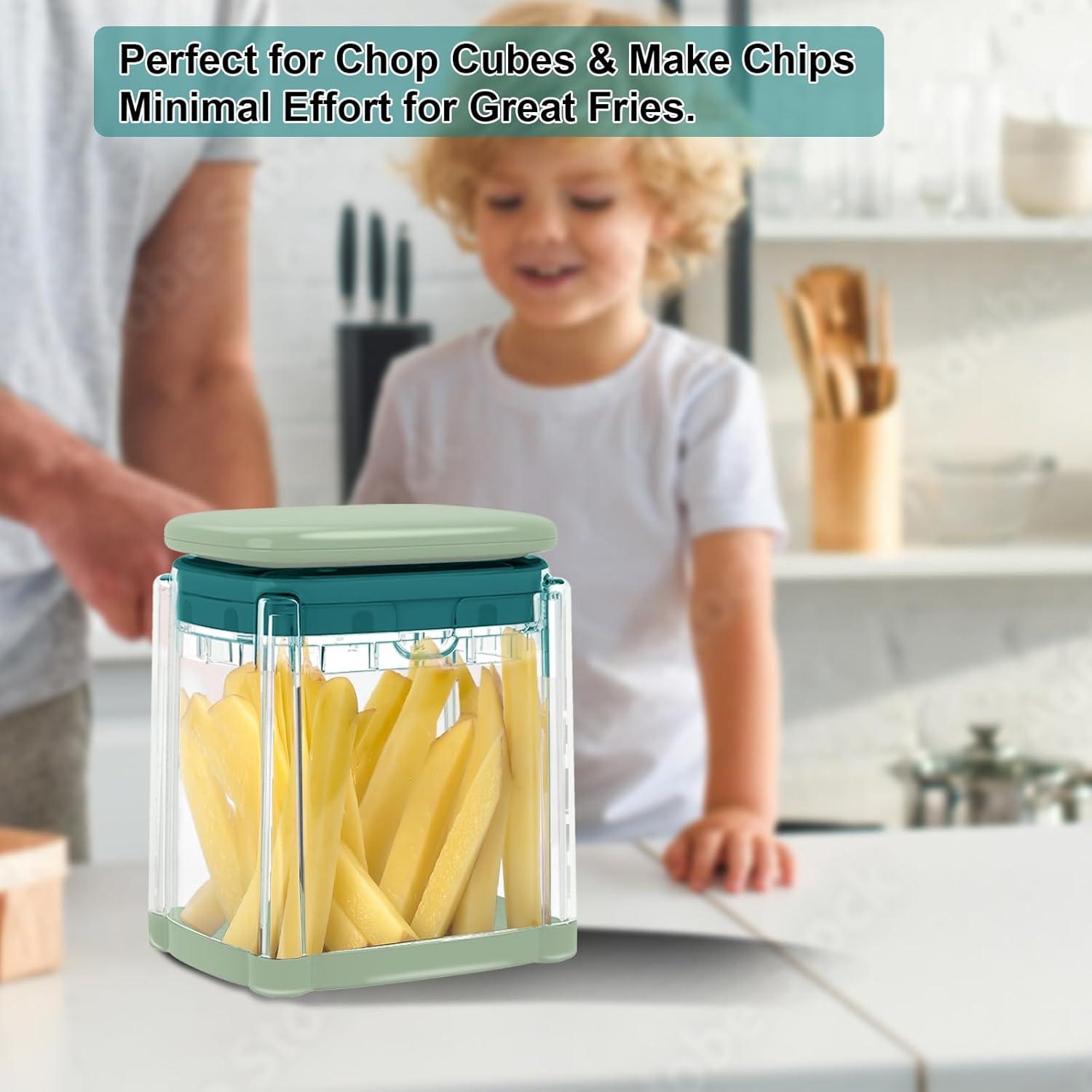 Cortador de Papas Fritas Solucky Verde 3.91" Cuchilla