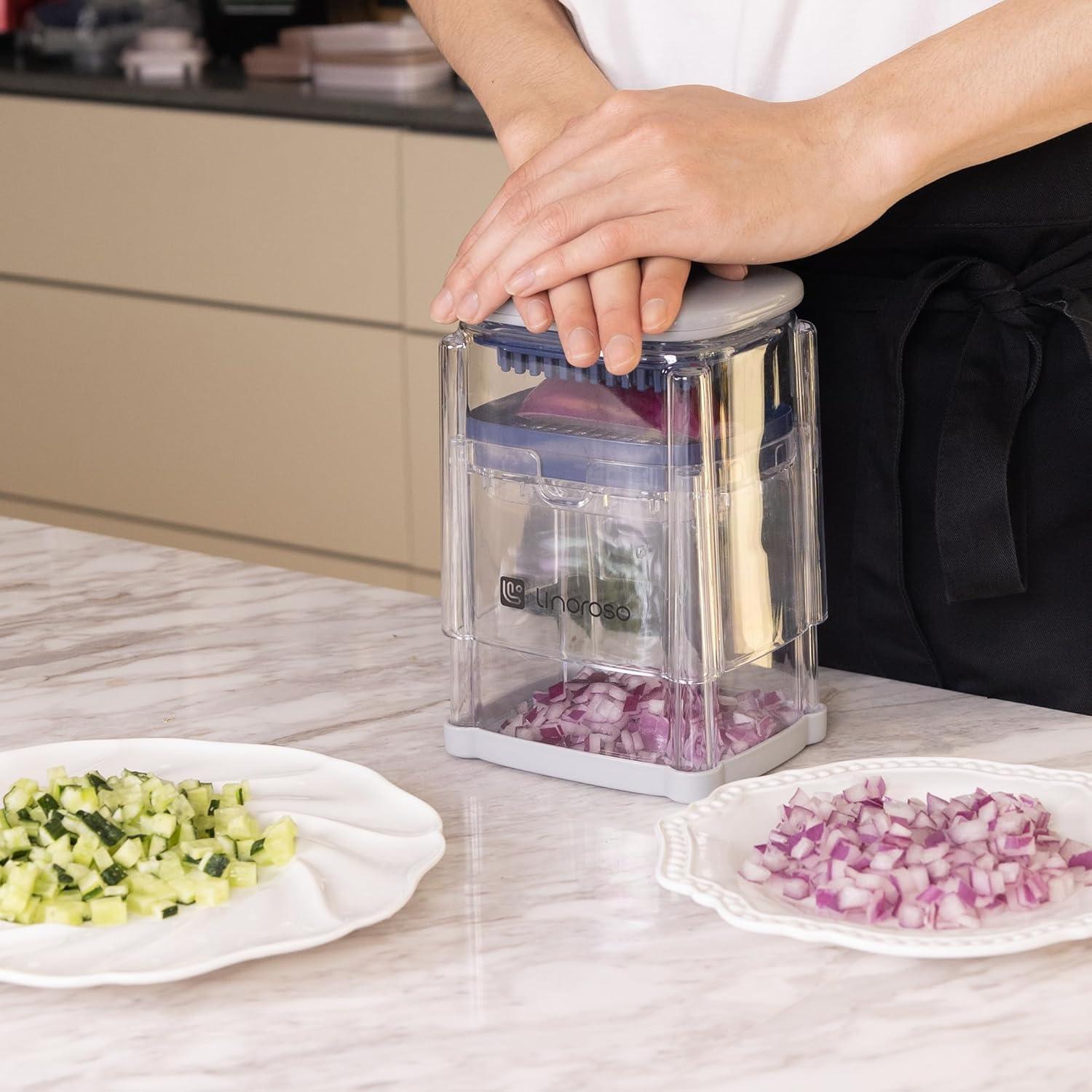 Cortador de Verduras Linoroso 4-en-1 con Contenedor