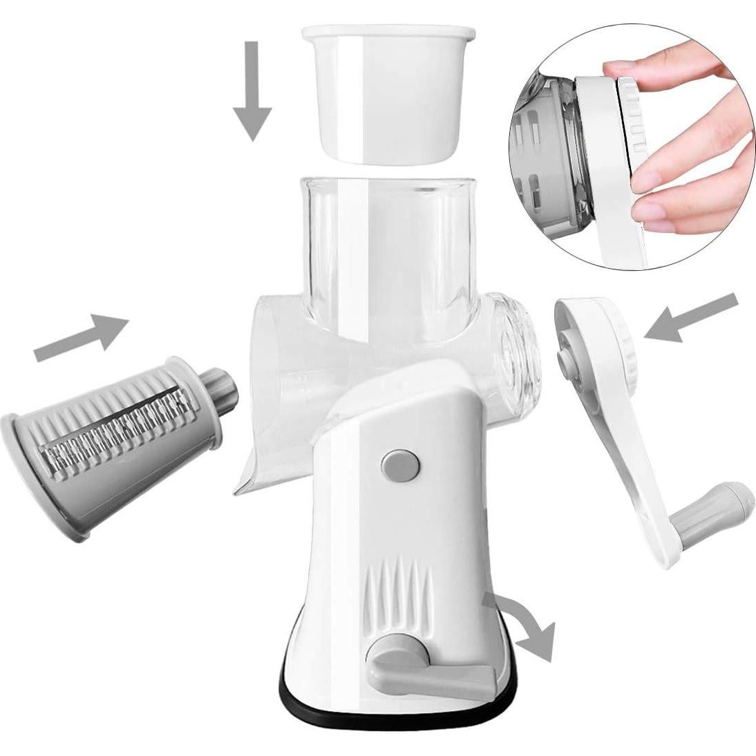 Rallador de Queso Rotatorio BNUNWISH 5 en 1 Acero Inoxidable