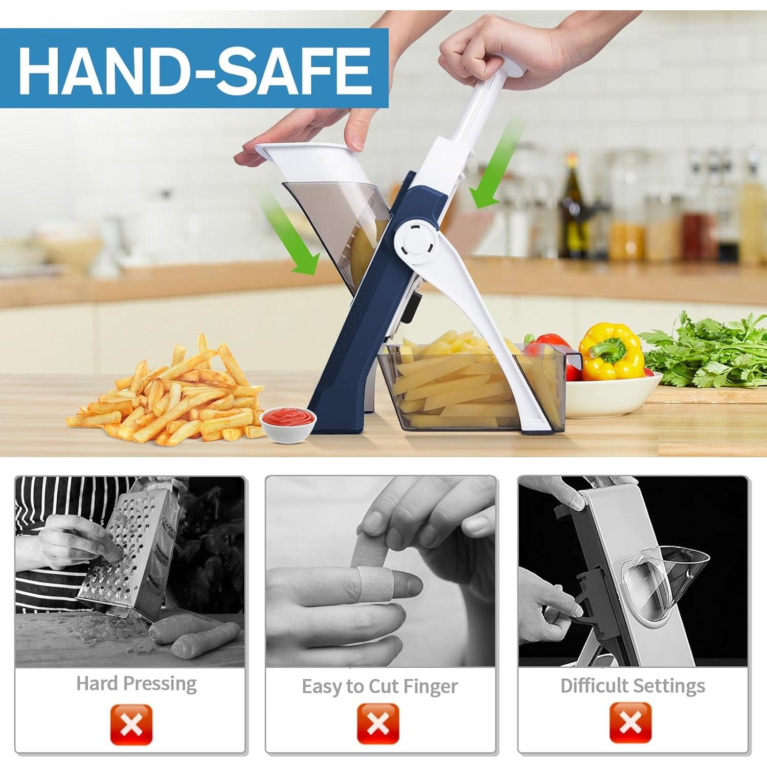 Cortador de Mandolina ZTQCSQ 5 en 1 Ajustable Azul