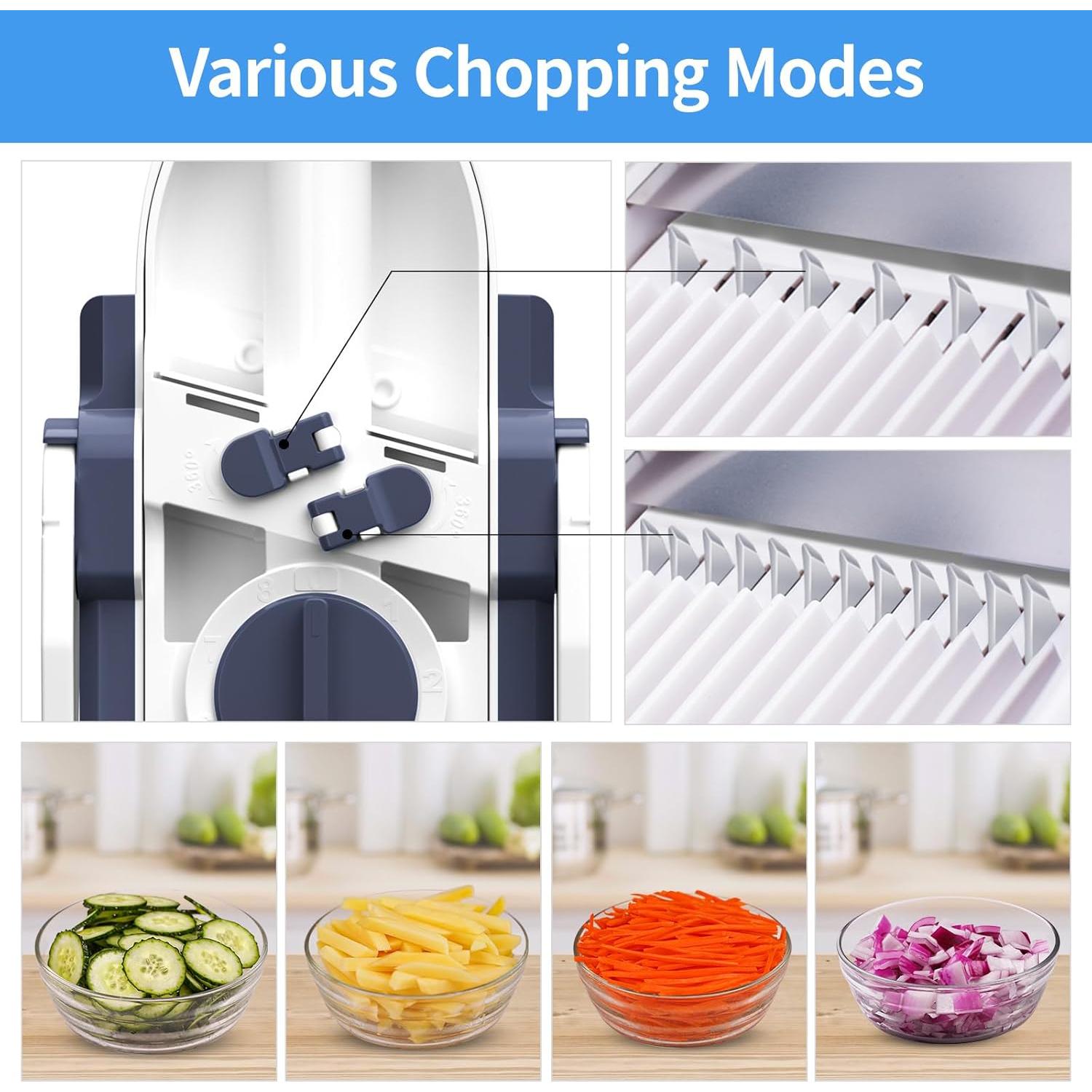 Cortador de Mandolina ZTQCSQ 5 en 1 Ajustable Azul