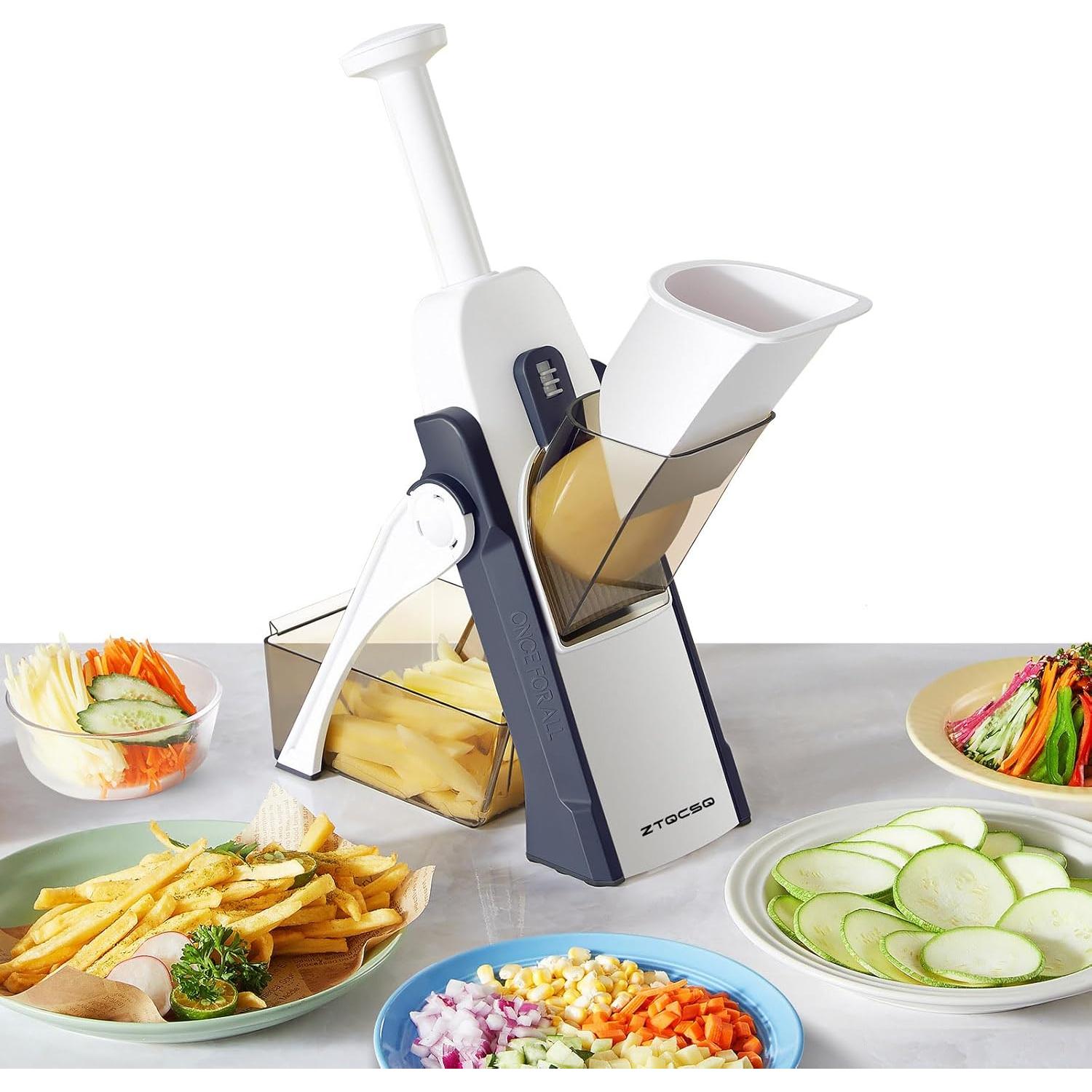 Cortador de Mandolina ZTQCSQ 5 en 1 Ajustable Azul