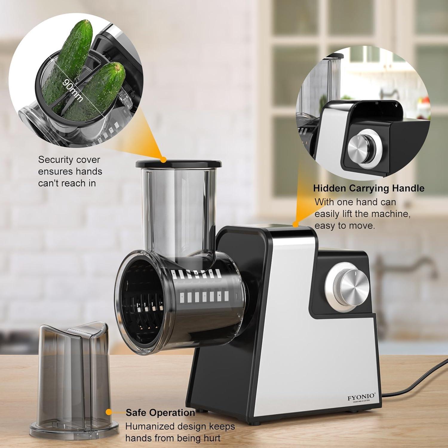 Rallador Eléctrico FYONIO 350W con 5 Cuchillas de Acero