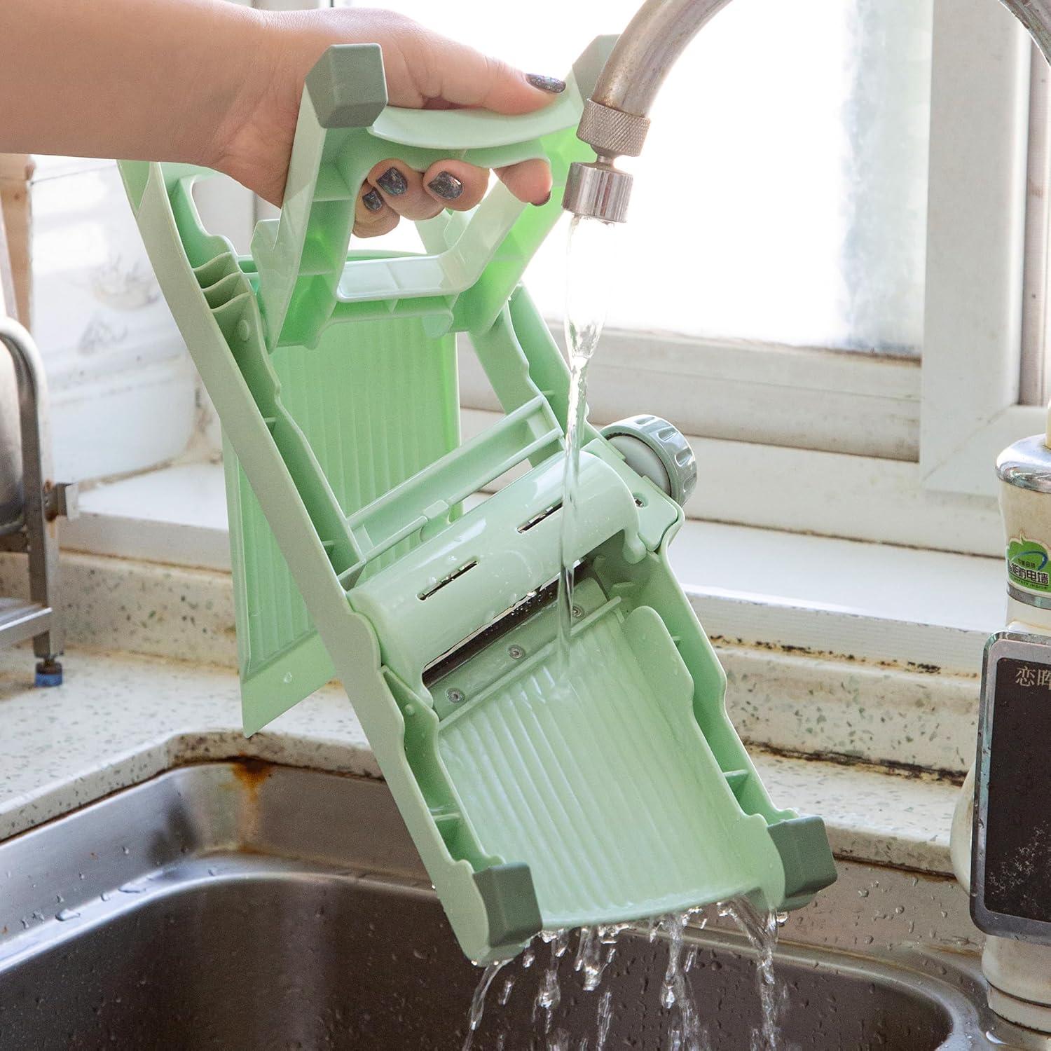 Rebanador Mandolina Ajustable WUETOAYA Acero Inoxidable Verde