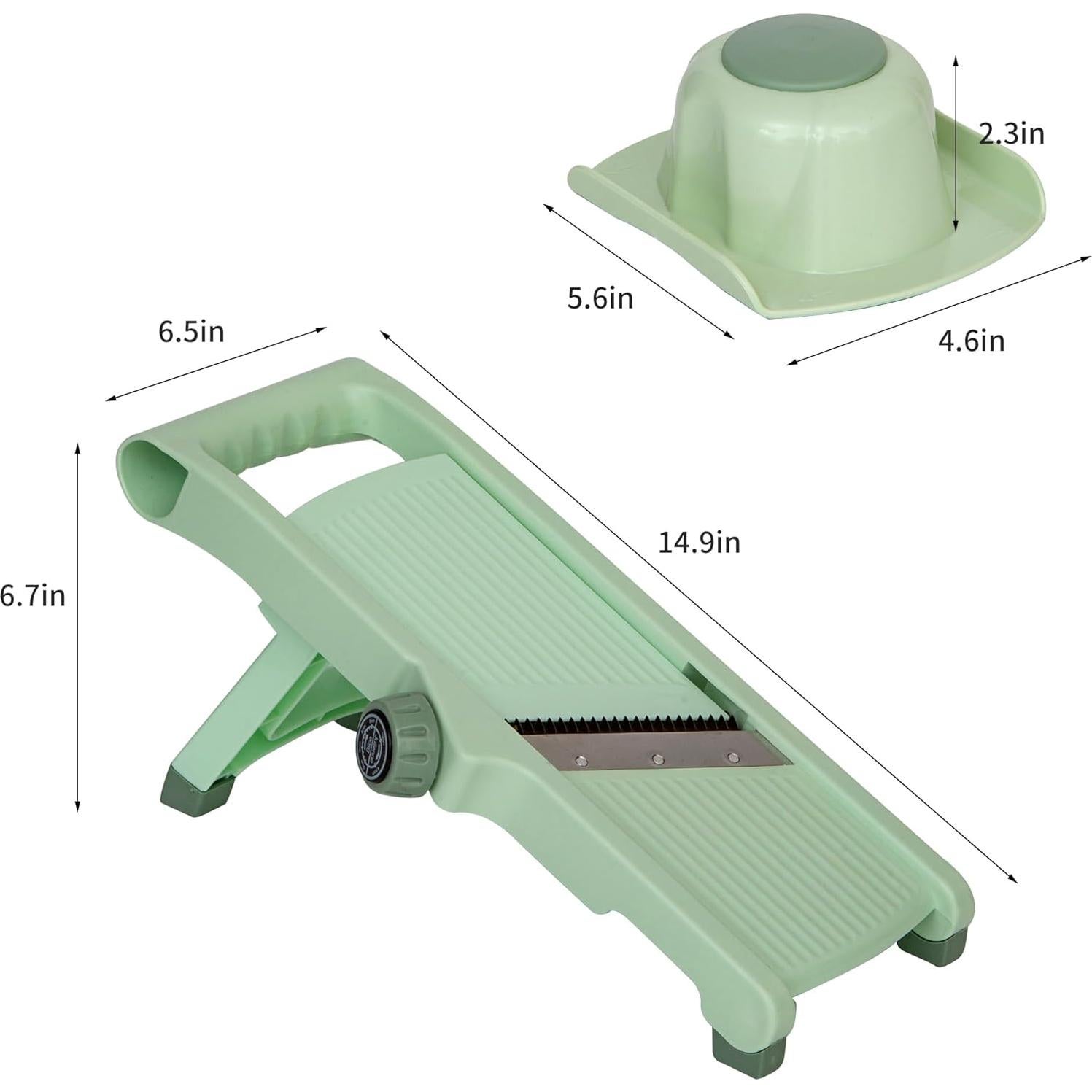 Rebanador Mandolina Ajustable WUETOAYA Acero Inoxidable Verde