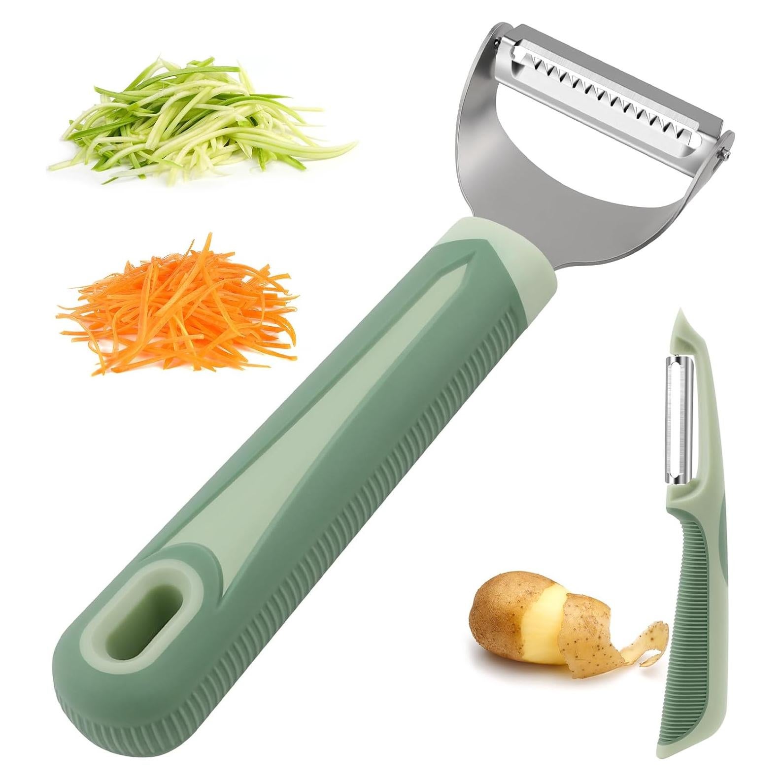 Pelador de Verduras Pneatdez Set de 2 Verde Ergonómico