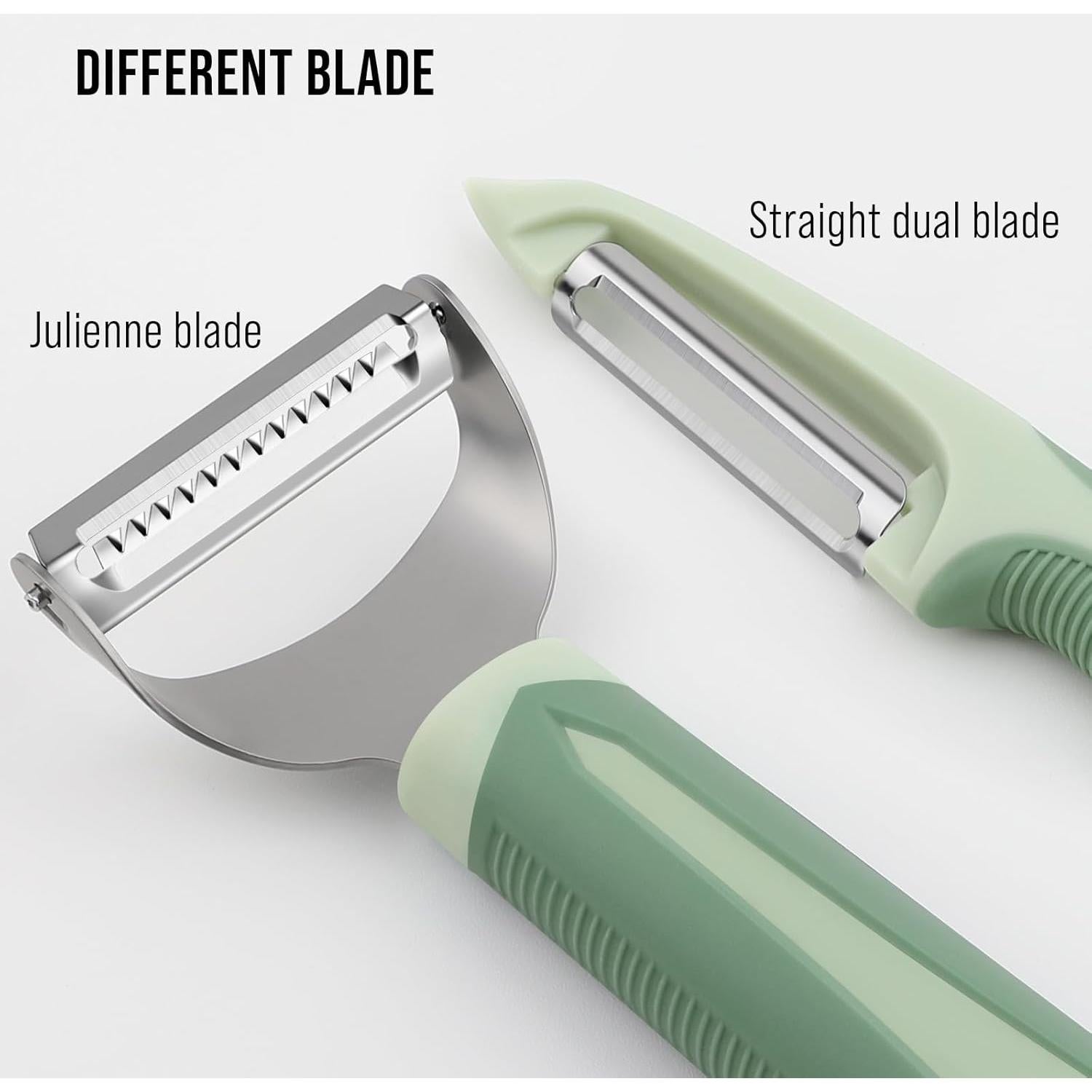 Pelador de Verduras Pneatdez Set de 2 Verde Ergonómico