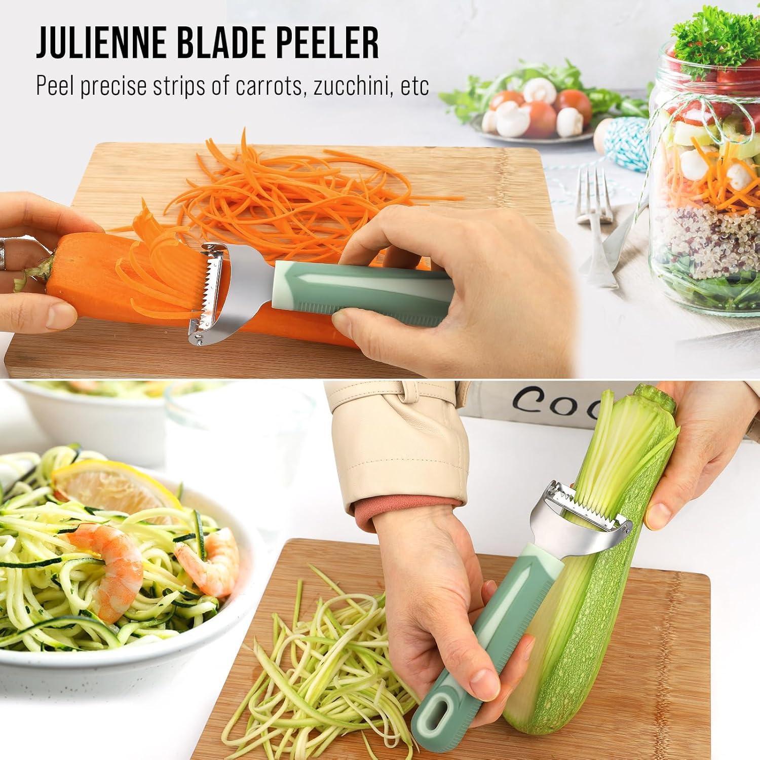 Pelador de Verduras Pneatdez Set de 2 Verde Ergonómico