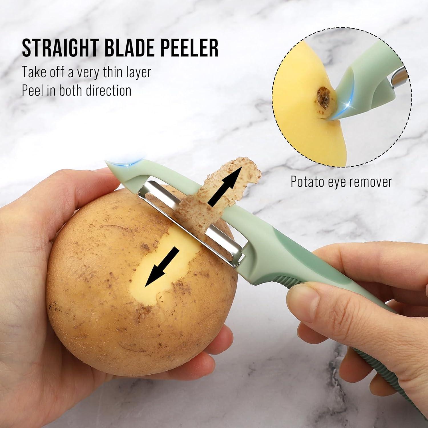 Pelador de Verduras Pneatdez Set de 2 Verde Ergonómico