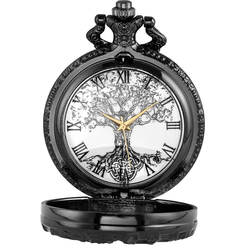 Reloj de bolsillo Tiong árbol de la vida con cadena