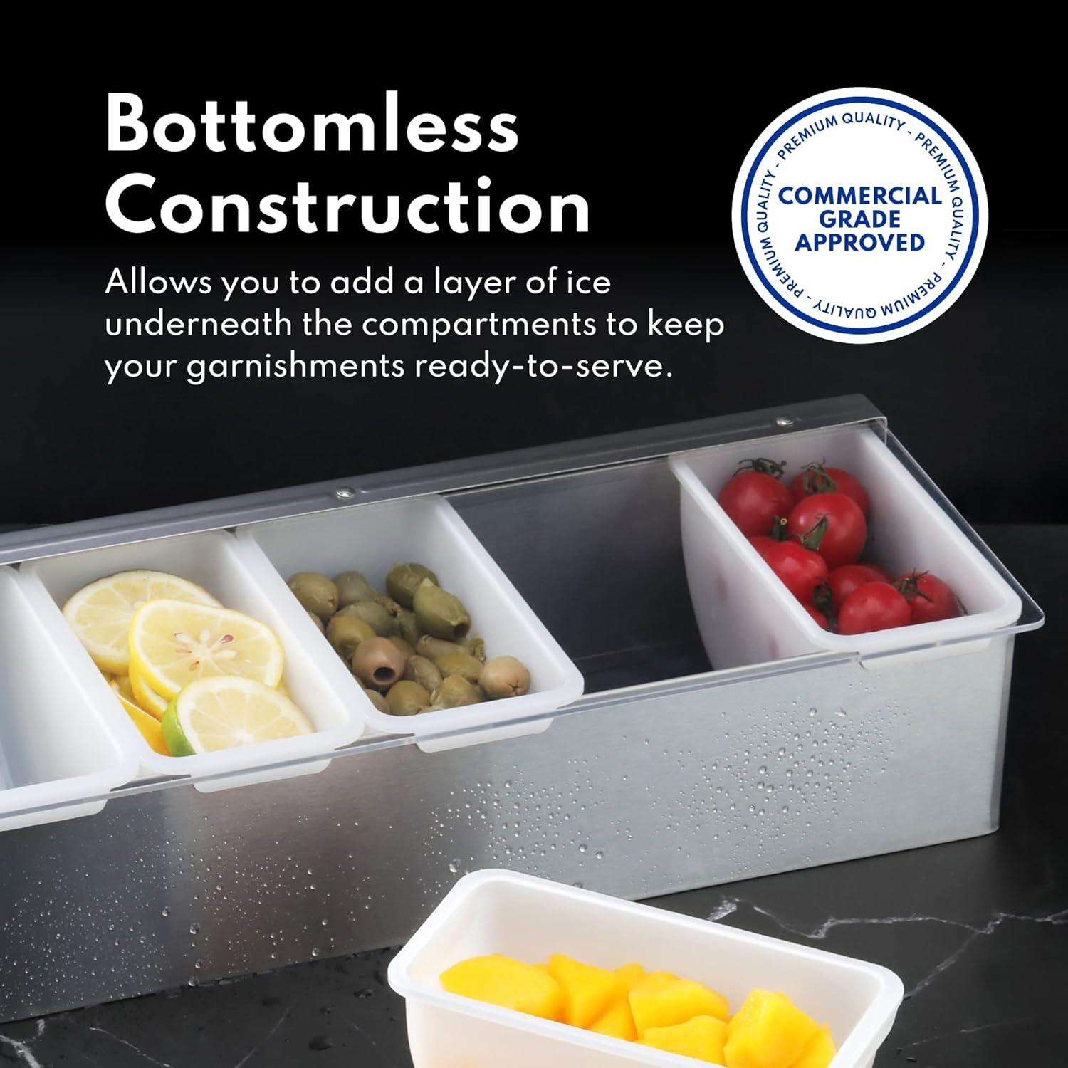 Dispensador de Condimentos Acero Inoxidable New Star 5 Compartimentos