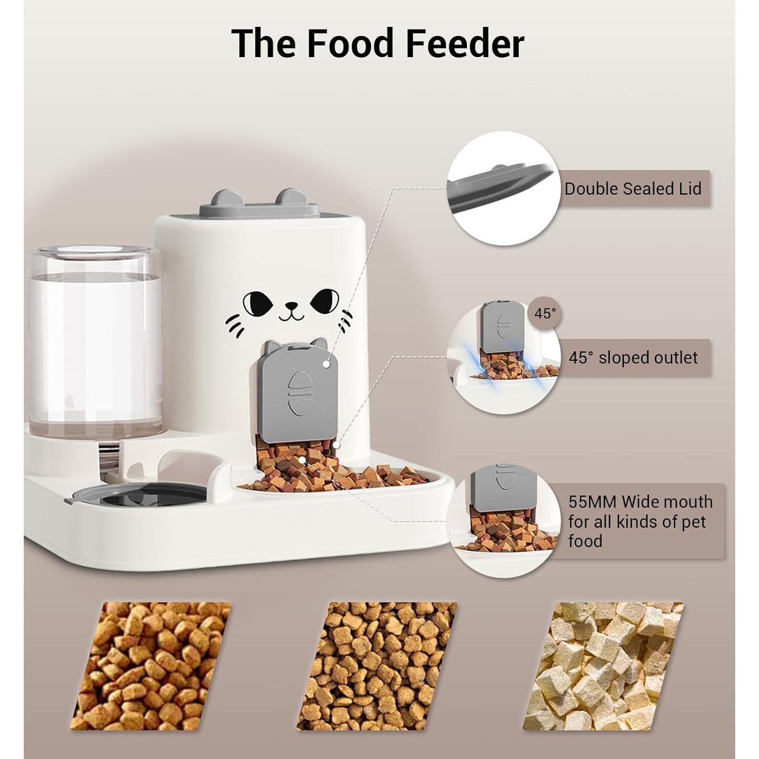 Dispensador de Comida y Agua 2 en 1 Ceye 1.8L para Mascotas