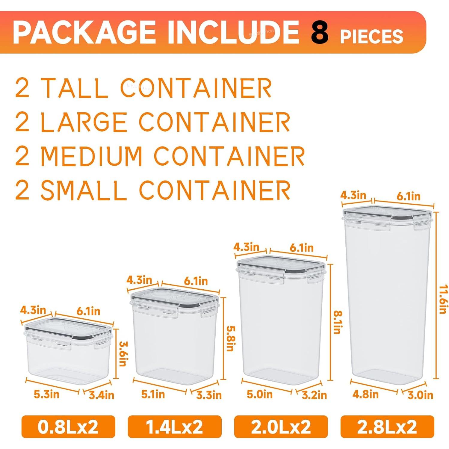 Contenedores de Almacenamiento Herméticos Yieach 8 PCS