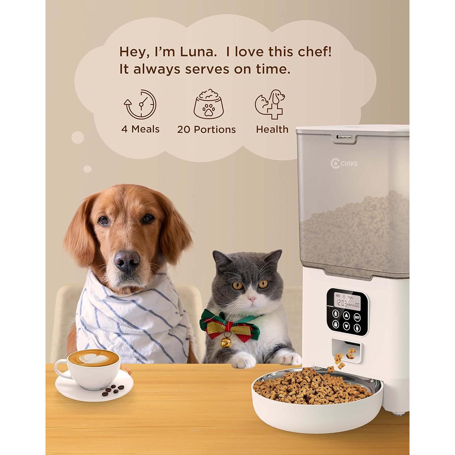 Dispensador Automático de Comida para Gatos Ciays 5.6L