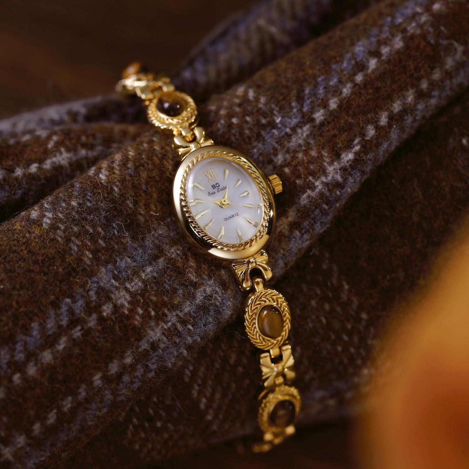 Reloj de Oro FANMIS para Mujeres Esfera Ovalada Jade