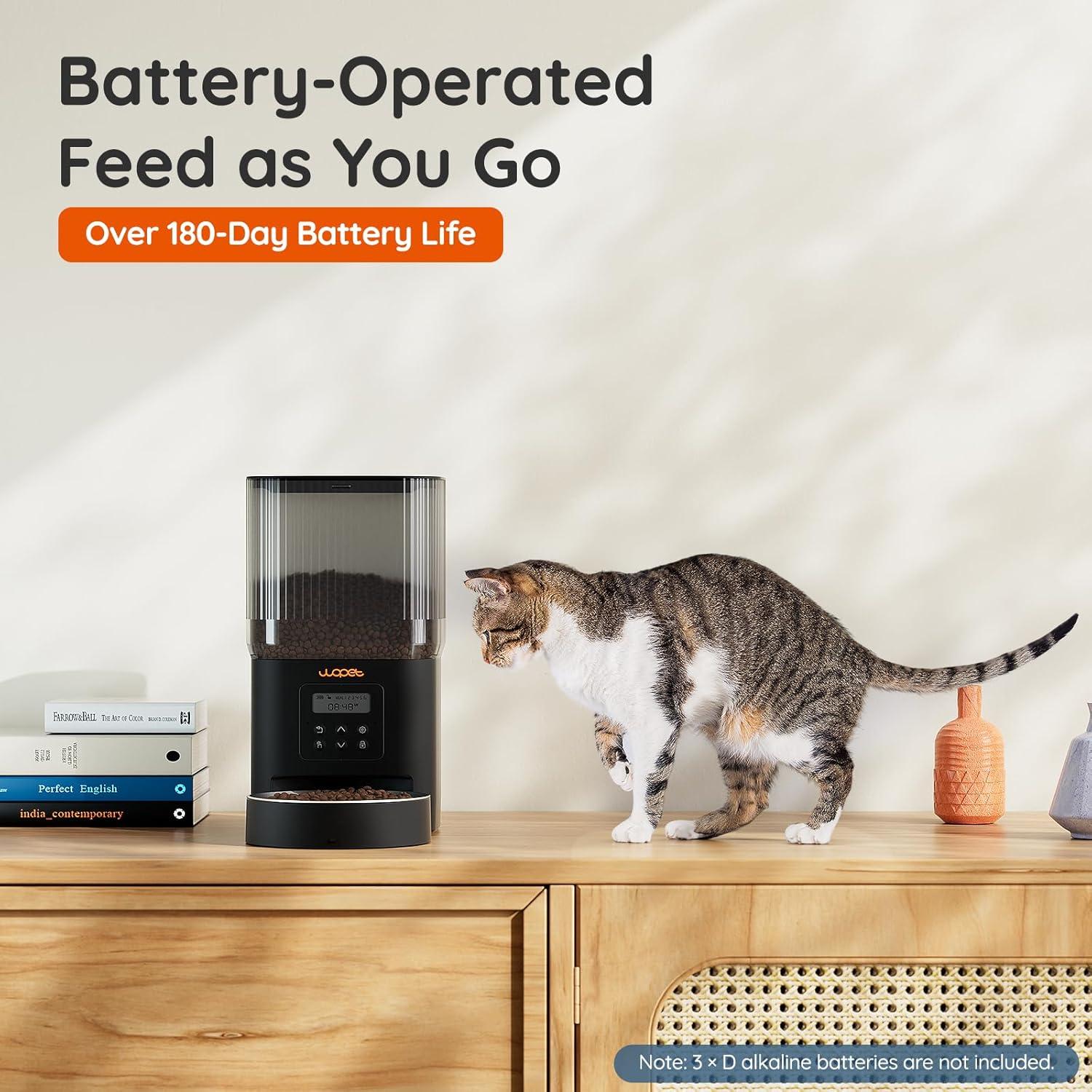 Comedero Automático WOPET para Gatos 4L - Negro