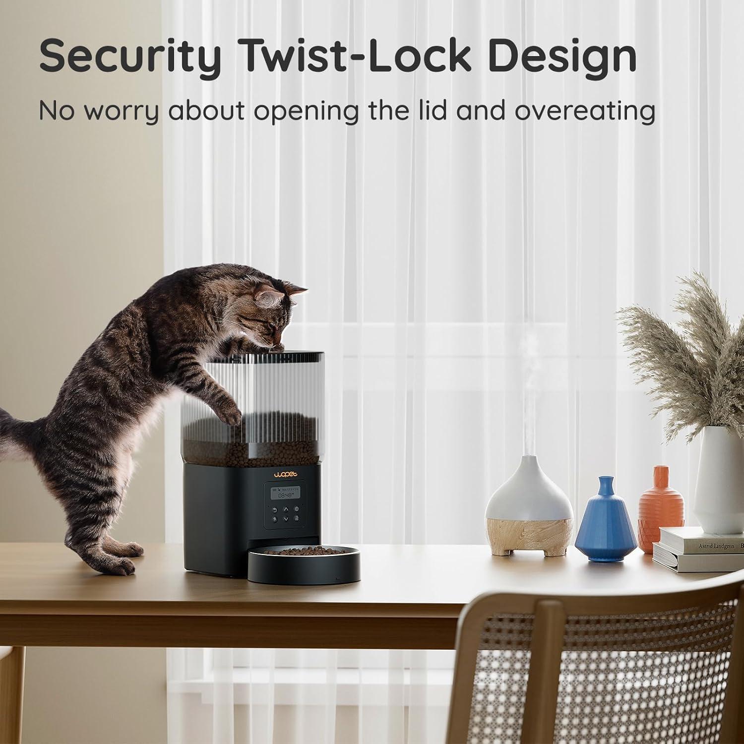 Comedero Automático WOPET para Gatos 4L - Negro