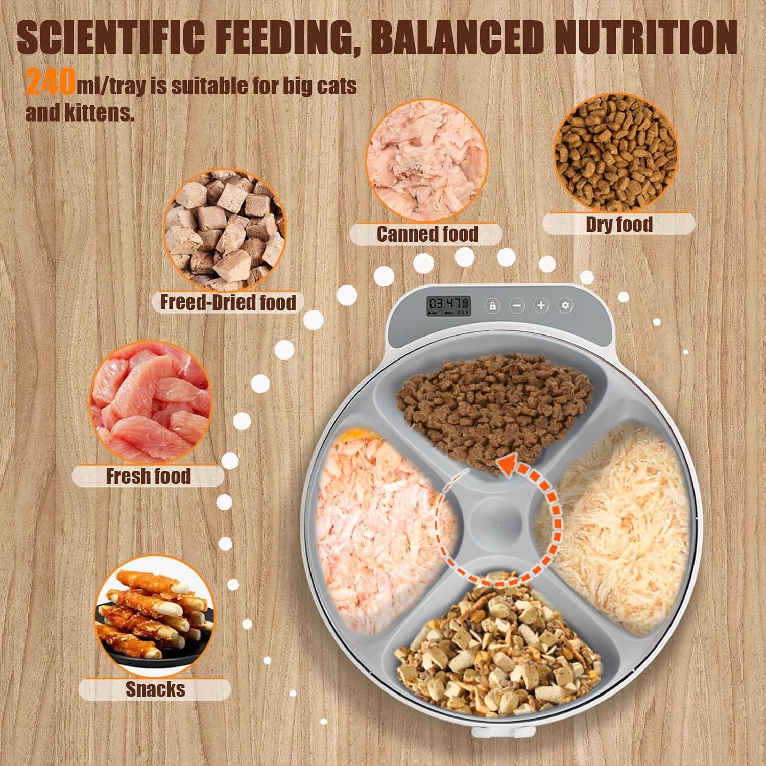 Comedero Automático Bsemax para Gatos y Perros 4 Comidas