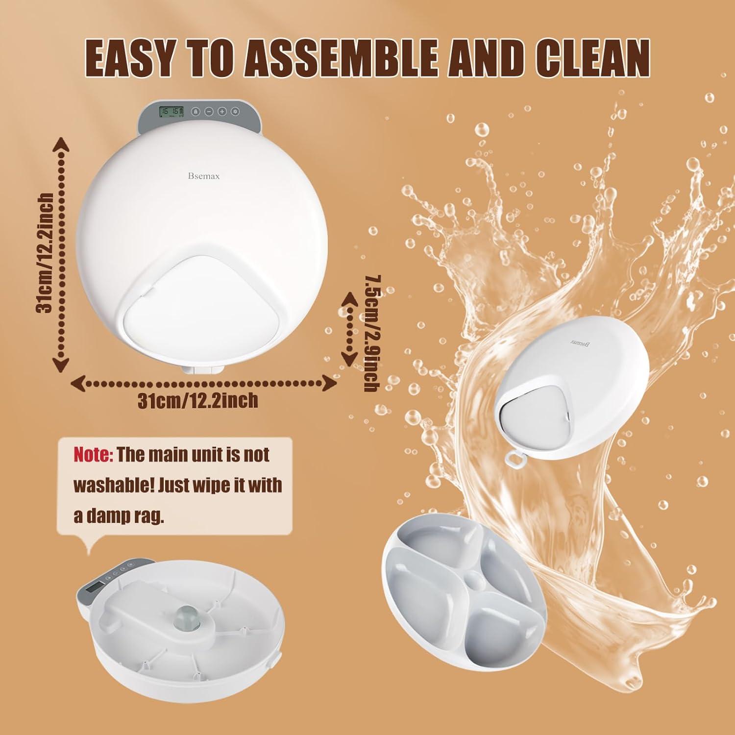 Comedero Automático Bsemax para Gatos y Perros 4 Comidas