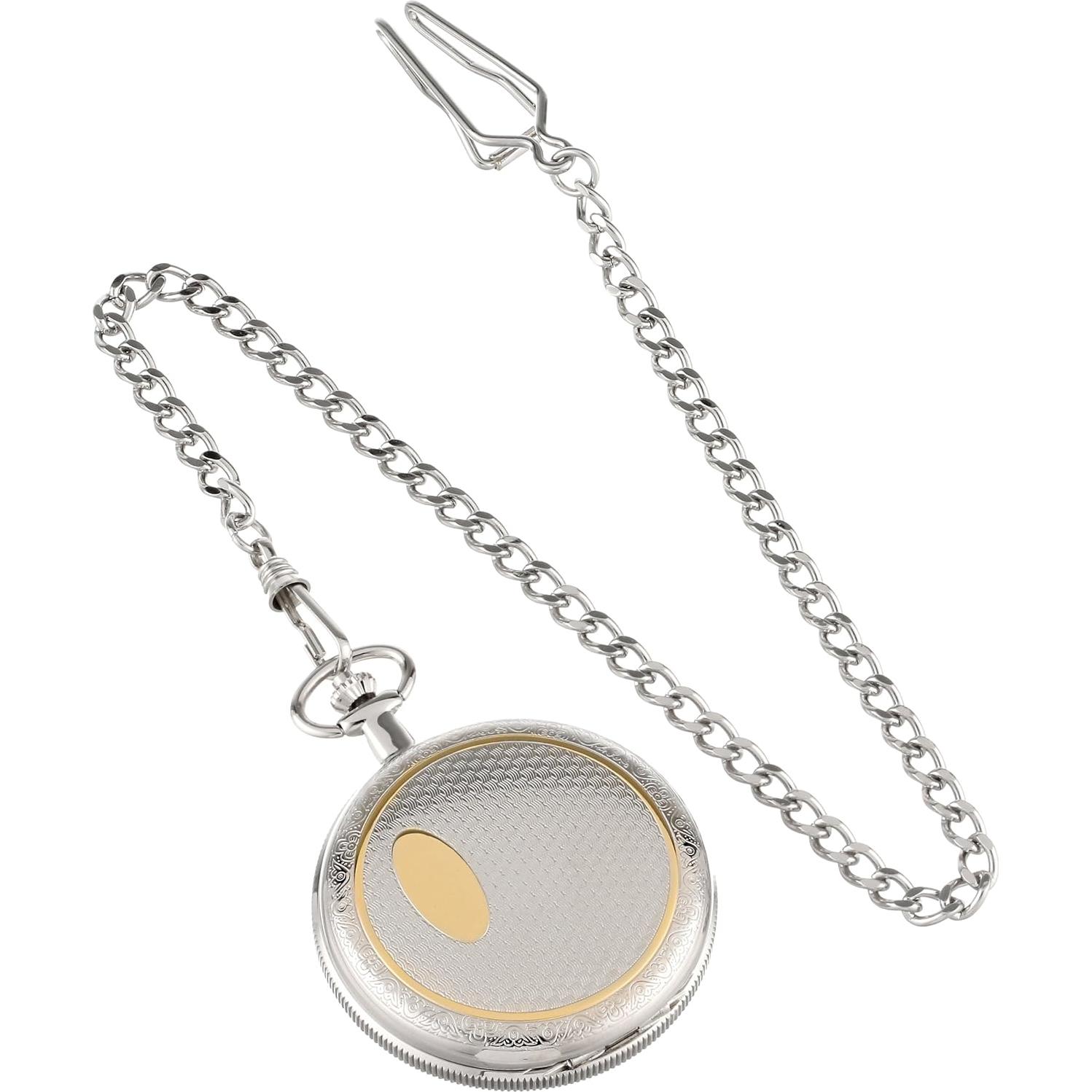 Reloj de bolsillo mecánico Charles Hubert 3860 47mm bicolor