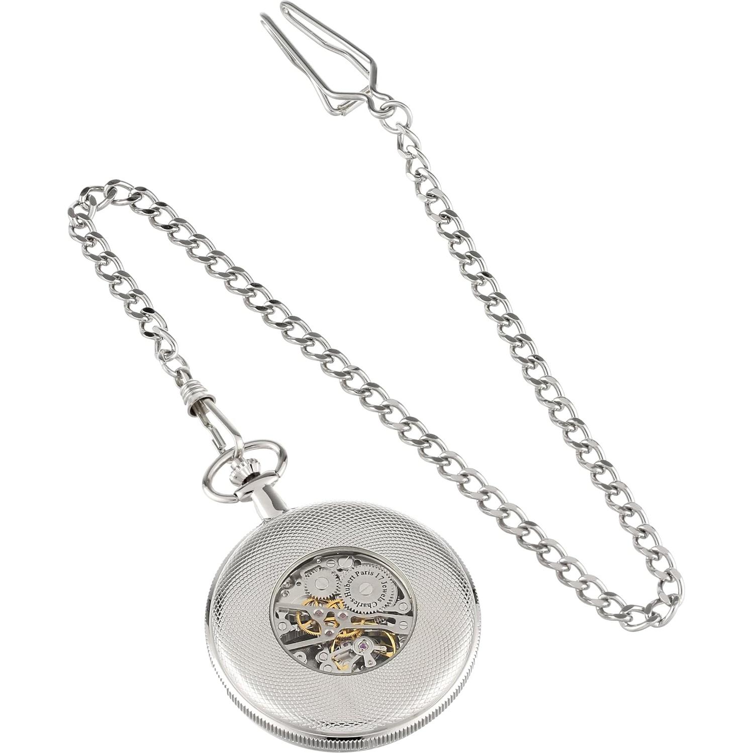 Reloj de bolsillo mecánico Charles Hubert 3860 47mm bicolor