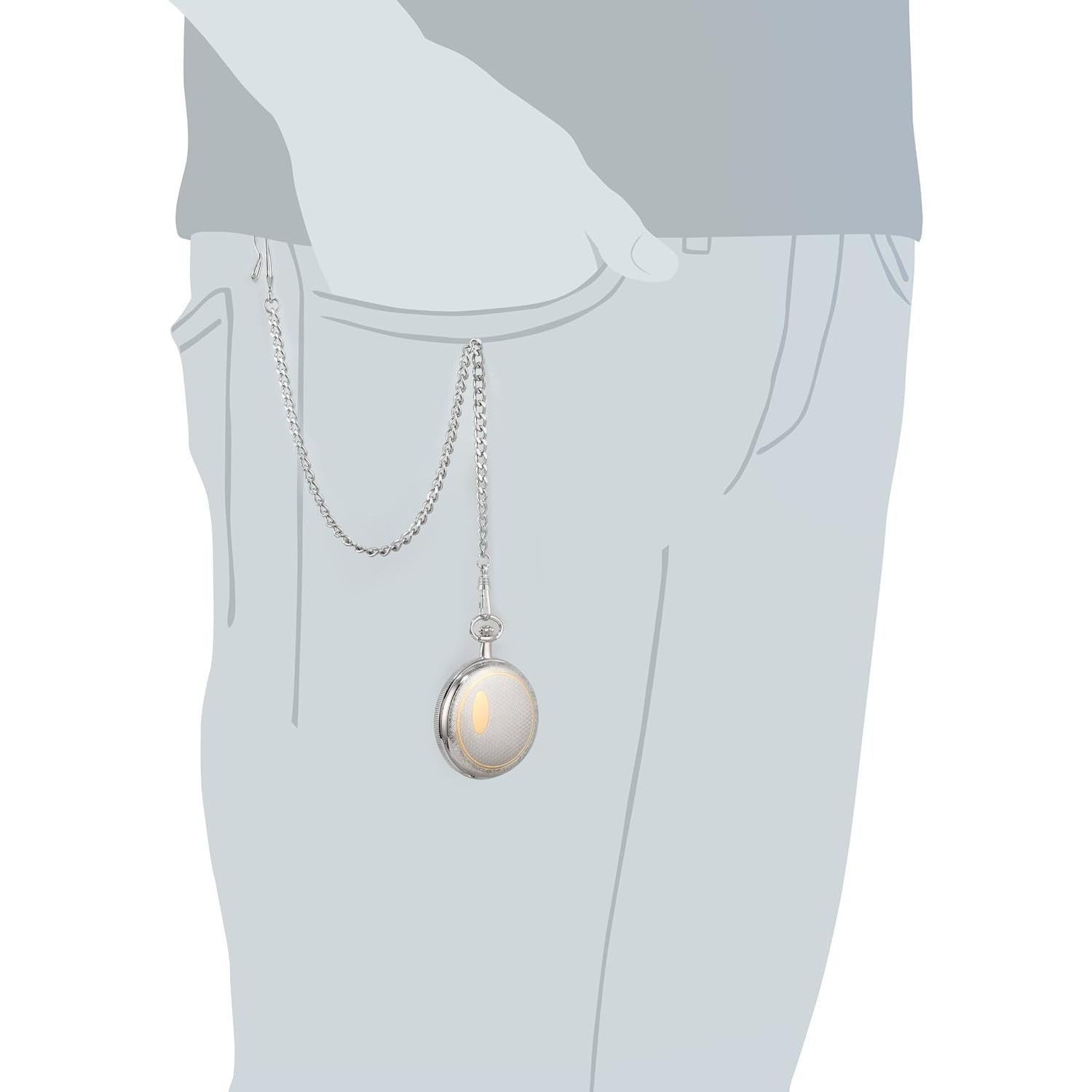 Reloj de bolsillo mecánico Charles Hubert 3860 47mm bicolor