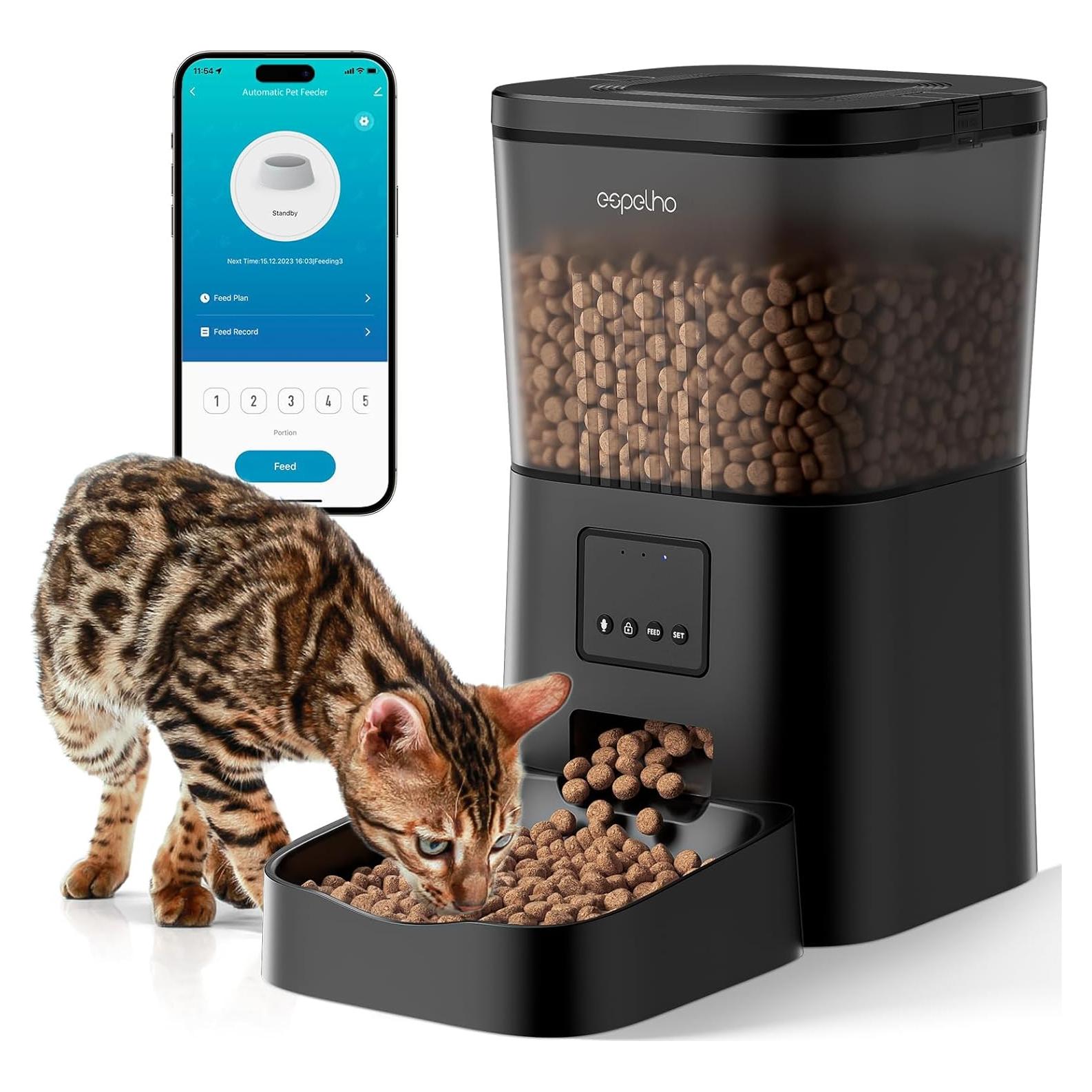 Comedero Automático para Gatos Espelho 4L WiFi Control App
