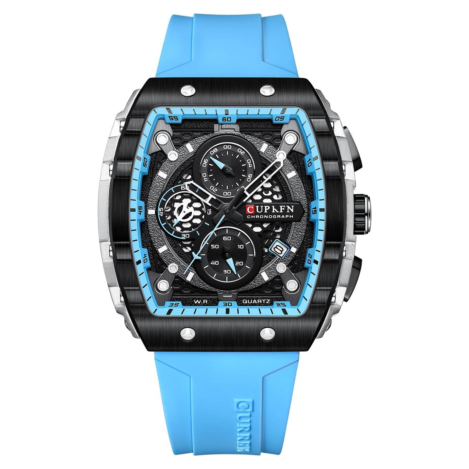 Reloj Cronógrafo PASOY para Hombre Correa Caucho Negra