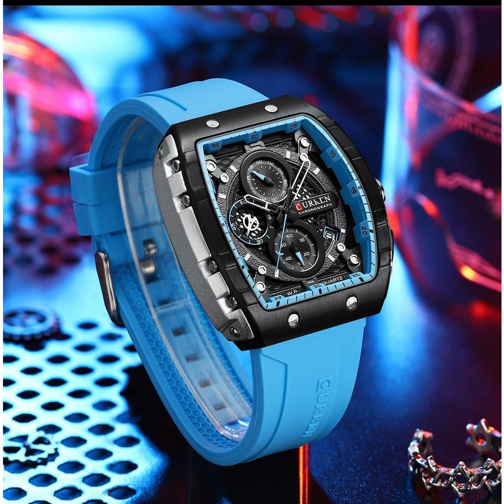 Reloj Cronógrafo PASOY para Hombre Correa Caucho Negra