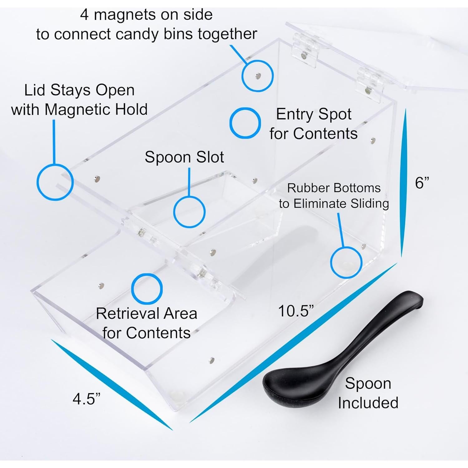 Dispensador de Toppings IneVibe - Contenedor Acrílico 26,67 cm