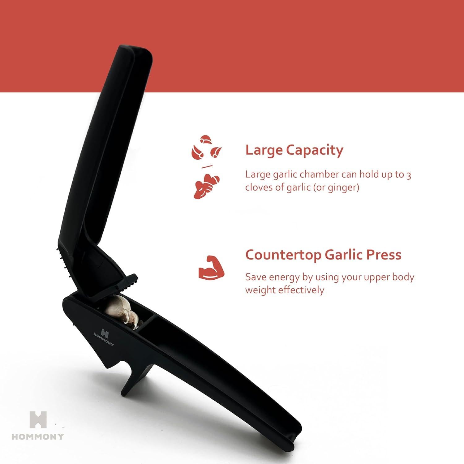 Prensa de Ajo Hommony XP630, Plástico Duradero, Apta para Lavavajillas