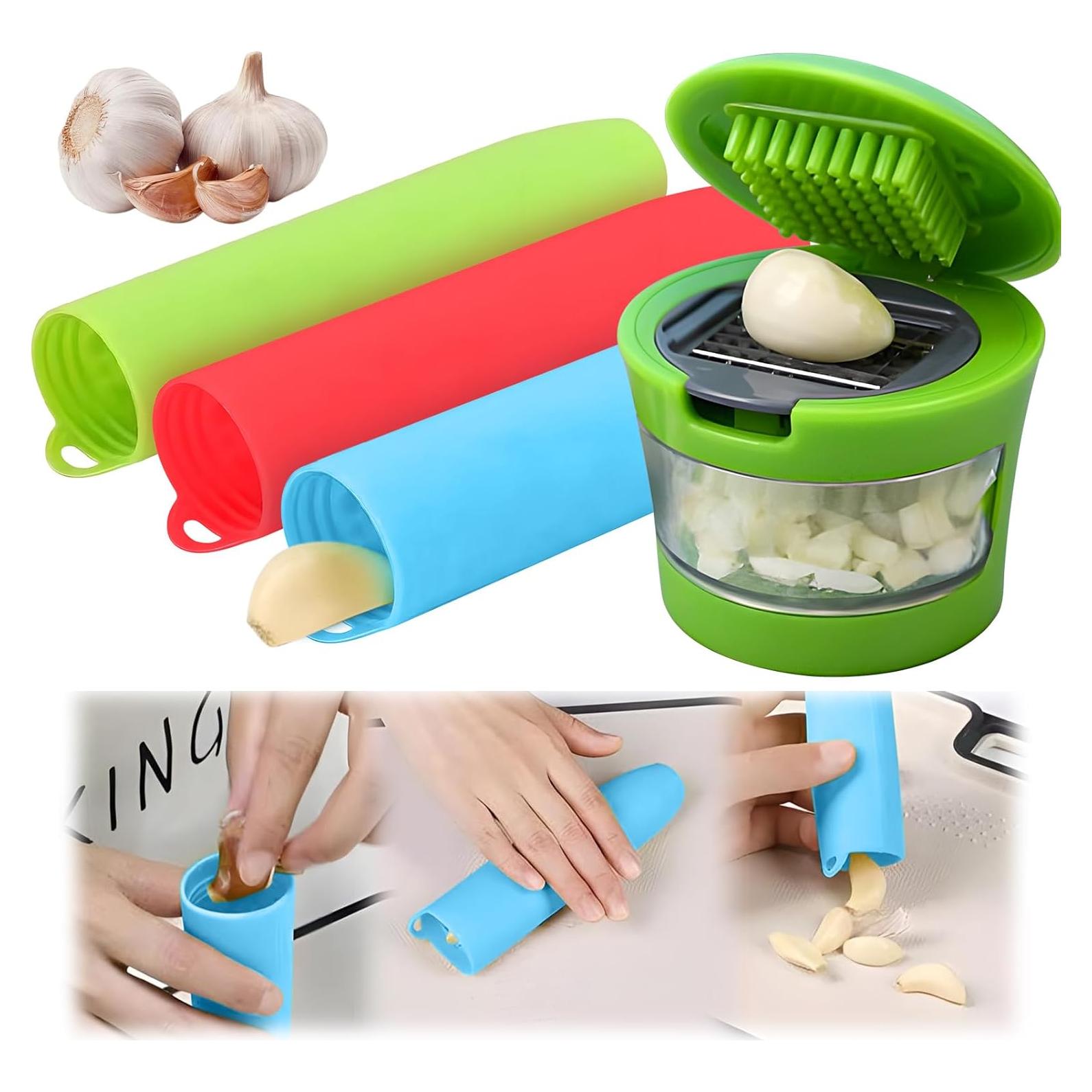 Juego de peladores de ajo de silicona 4 piezas Genérico