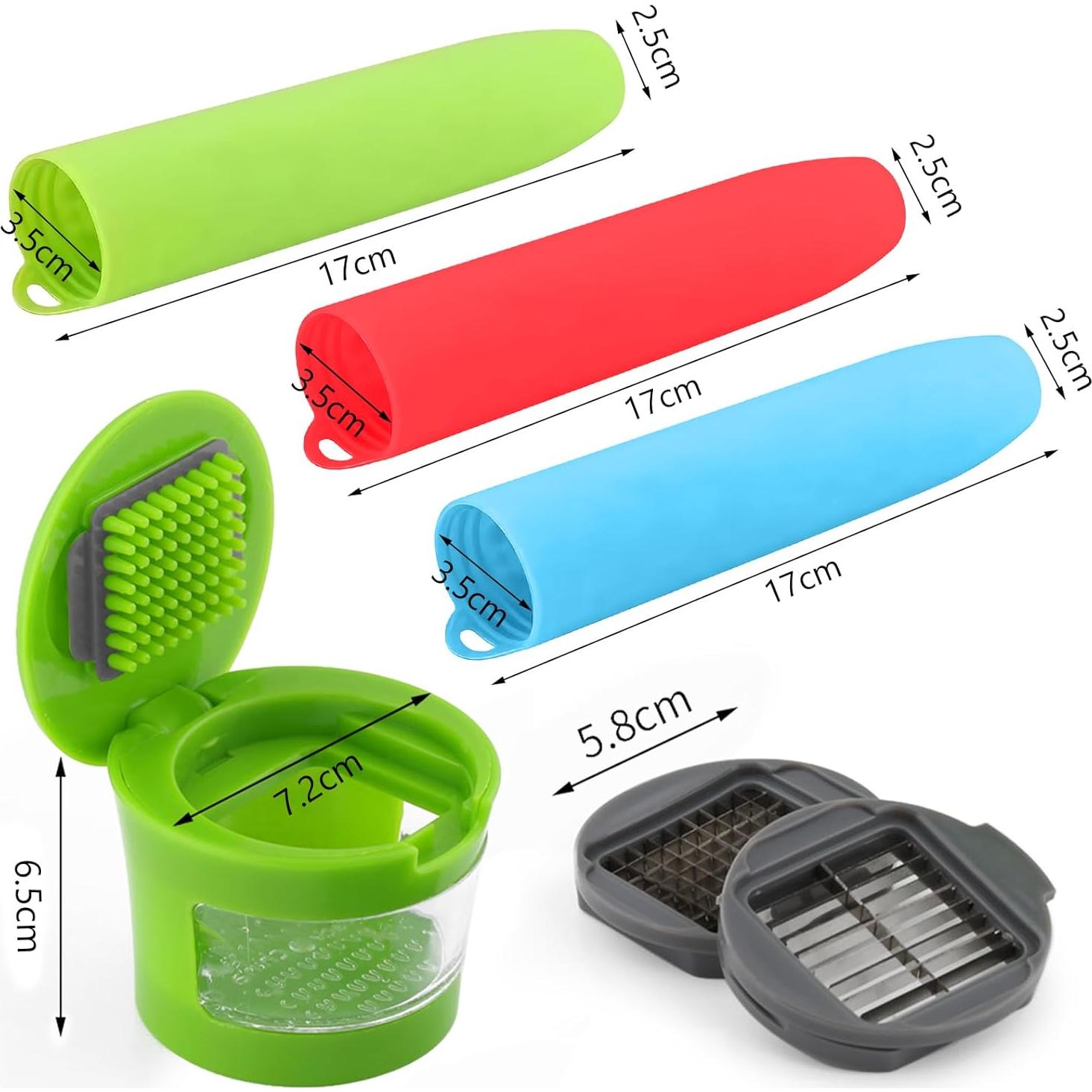 Juego de peladores de ajo de silicona 4 piezas Genérico