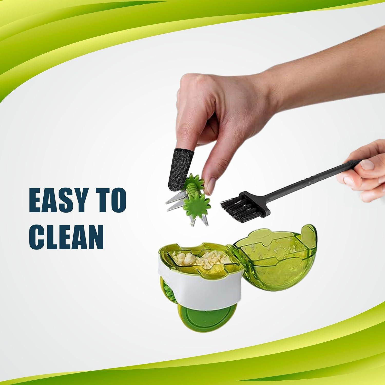 Rodillo Picador de Ajo KITBECOOK Verde con Pelador y Cepillo