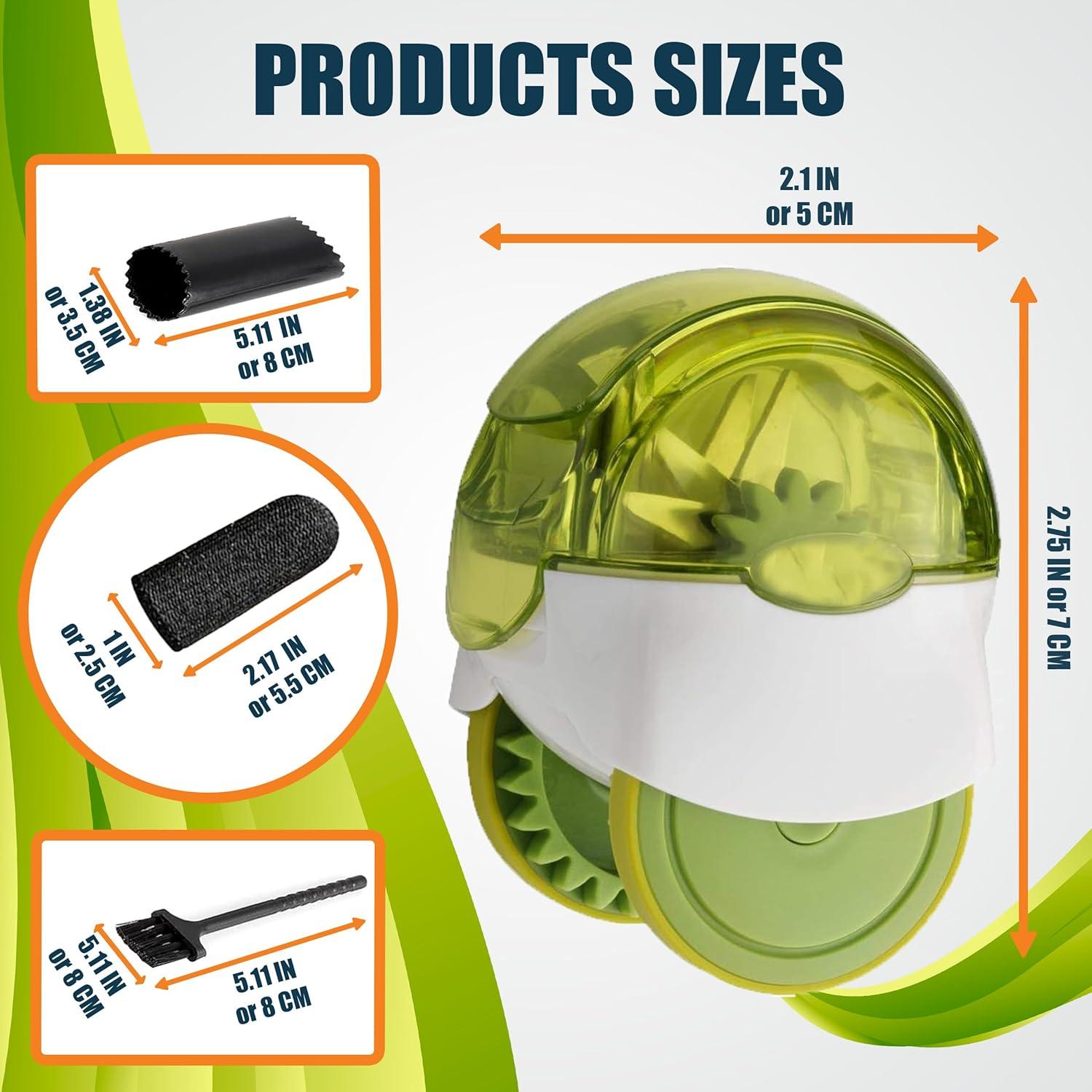 Rodillo Picador de Ajo KITBECOOK Verde con Pelador y Cepillo