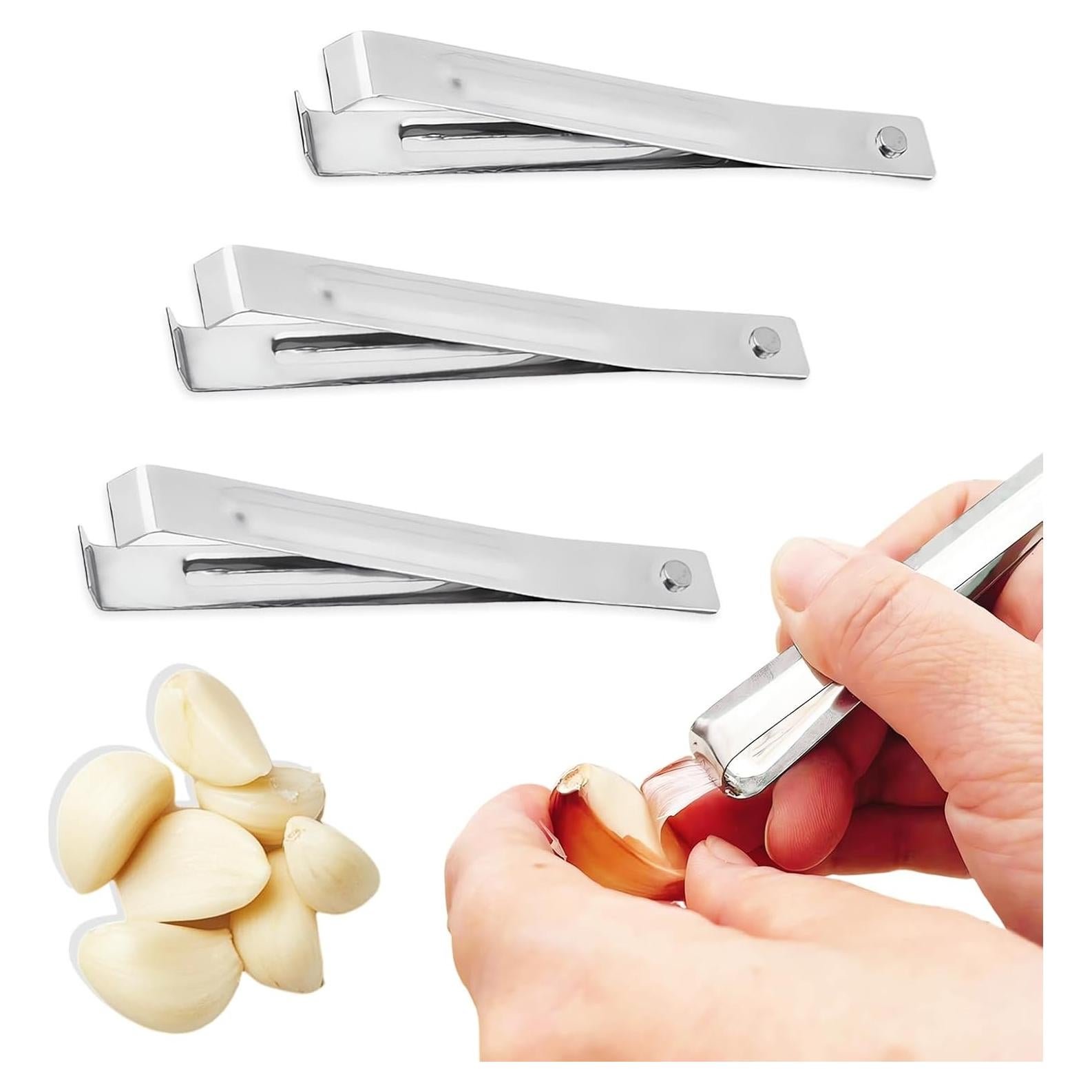 3 Peladores de Ajo Acero Inoxidable COKSDUPID Sin Olor