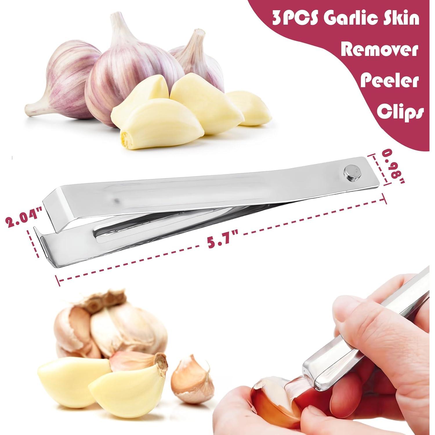 3 Peladores de Ajo Acero Inoxidable COKSDUPID Sin Olor