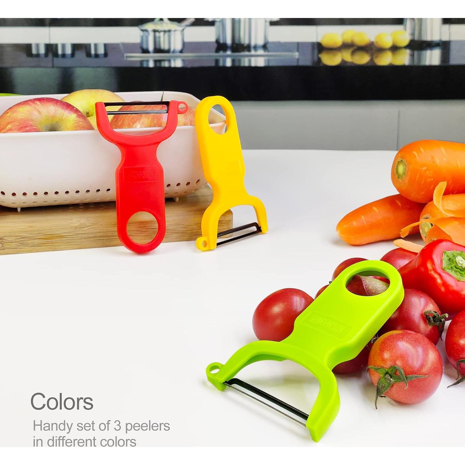 Pelador de Verduras KITCHPOWER Acero al Carbono 3-Pack