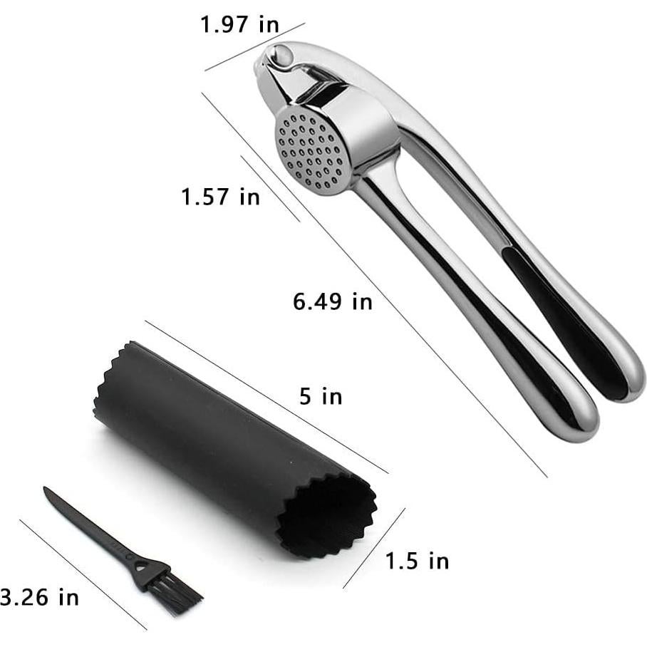 Prensa de Ajo Acero Inoxidable Lechay con Pelador y Cepillo