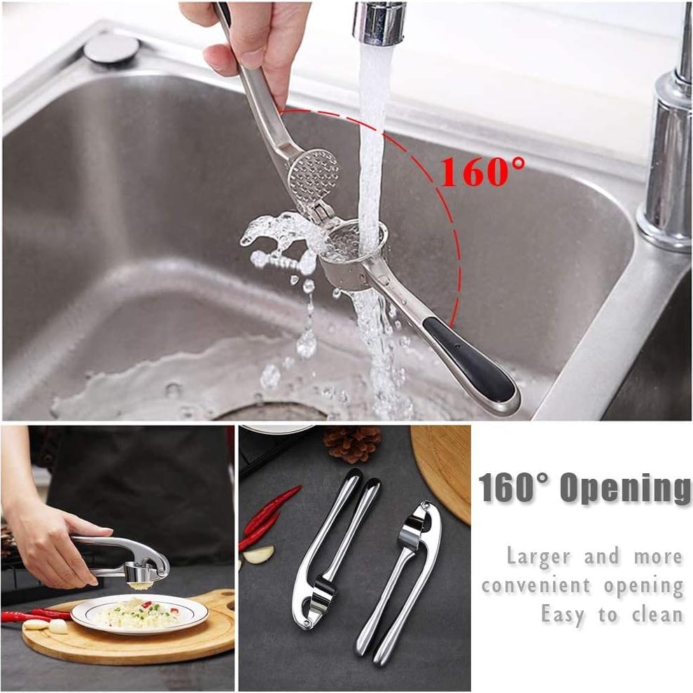 Prensa de Ajo Acero Inoxidable Lechay con Pelador y Cepillo